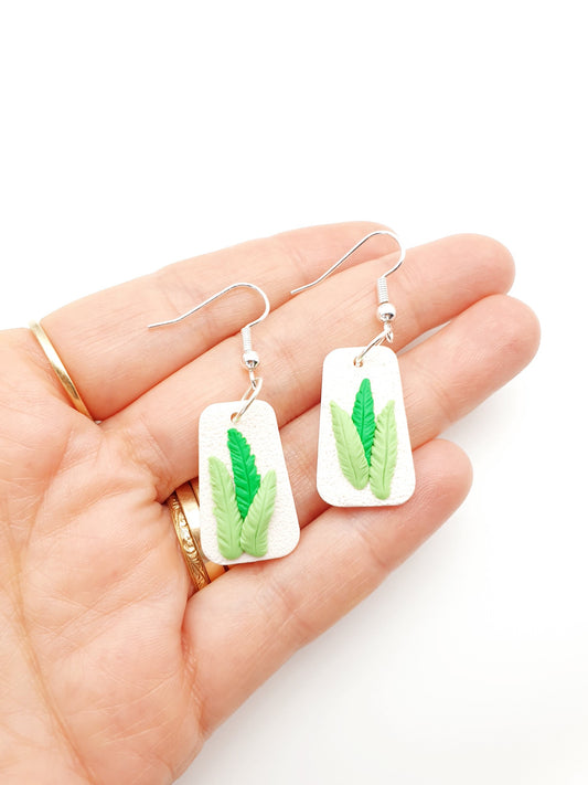 Earring dangles - spring ferns