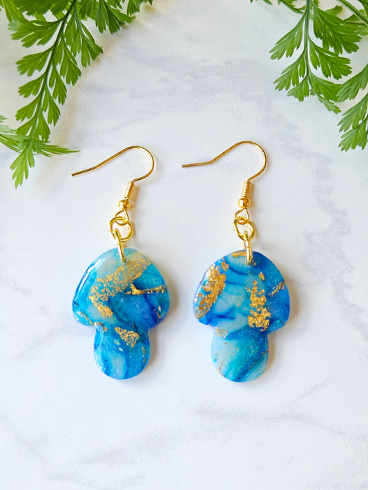 Earring dangles - translucent mushrooms