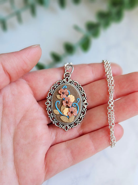 Necklace - neutral florals