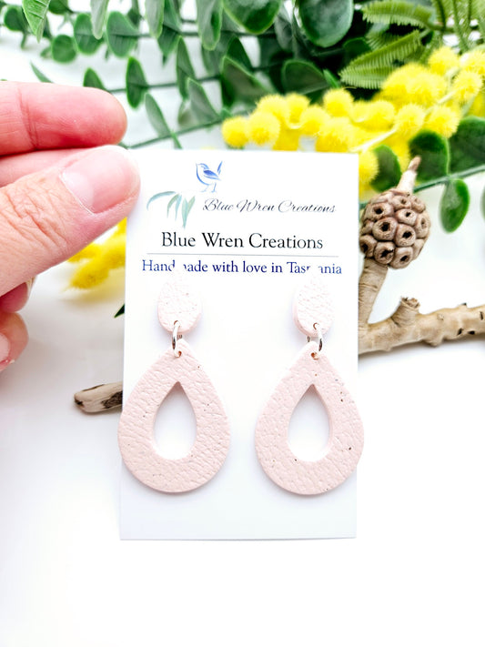 Earring dangles - leather look drops