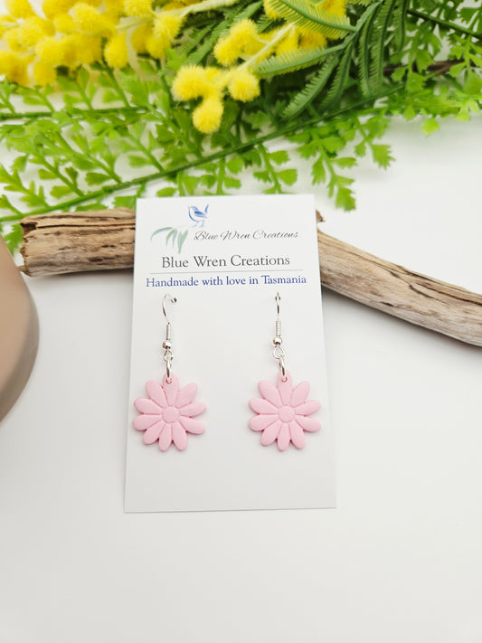 Earring dangles - pretty pink flowers