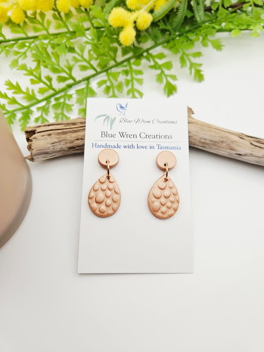 Earring dangles - pebble rain drops