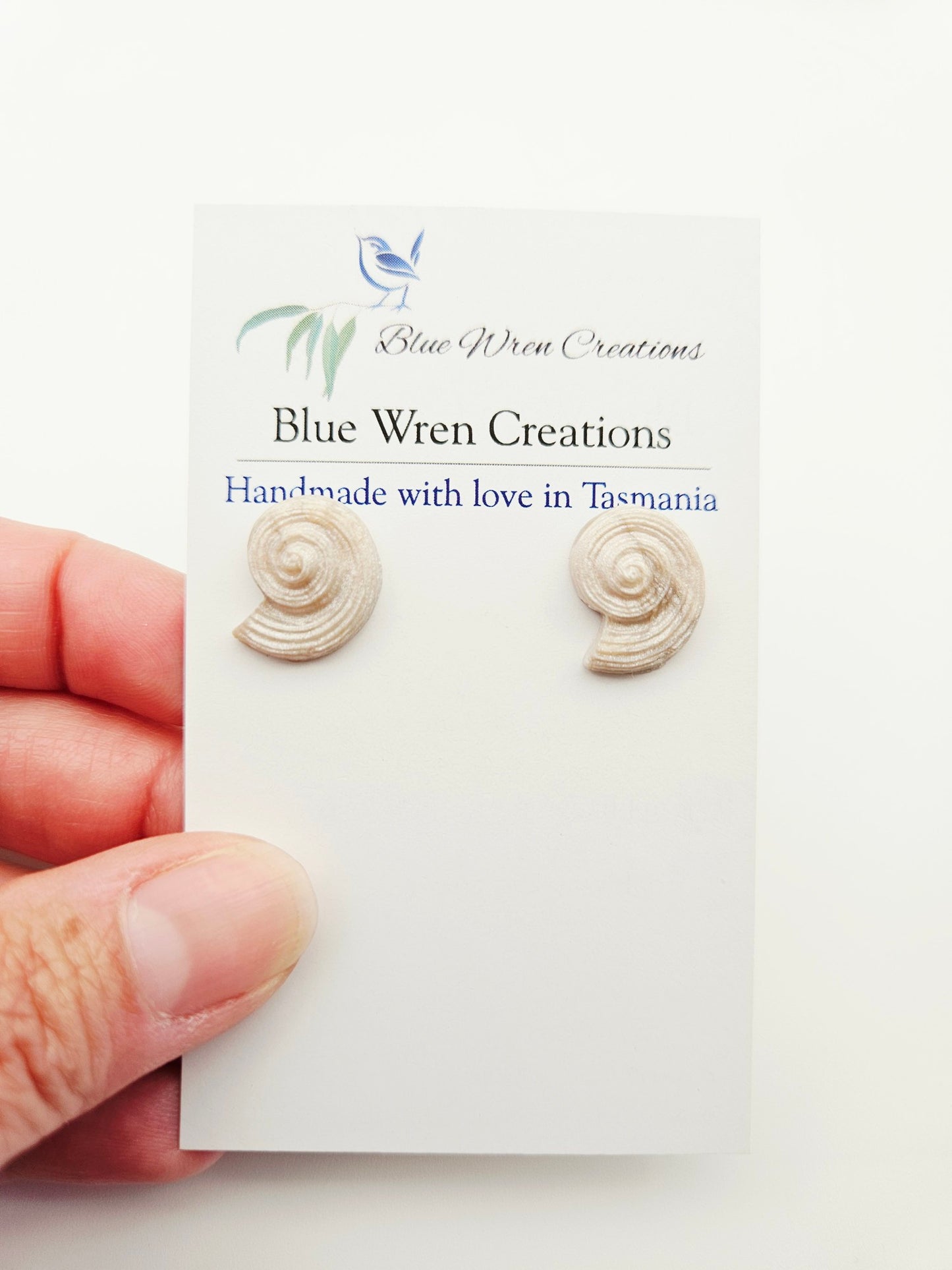 Earring studs - pearl snail shells
