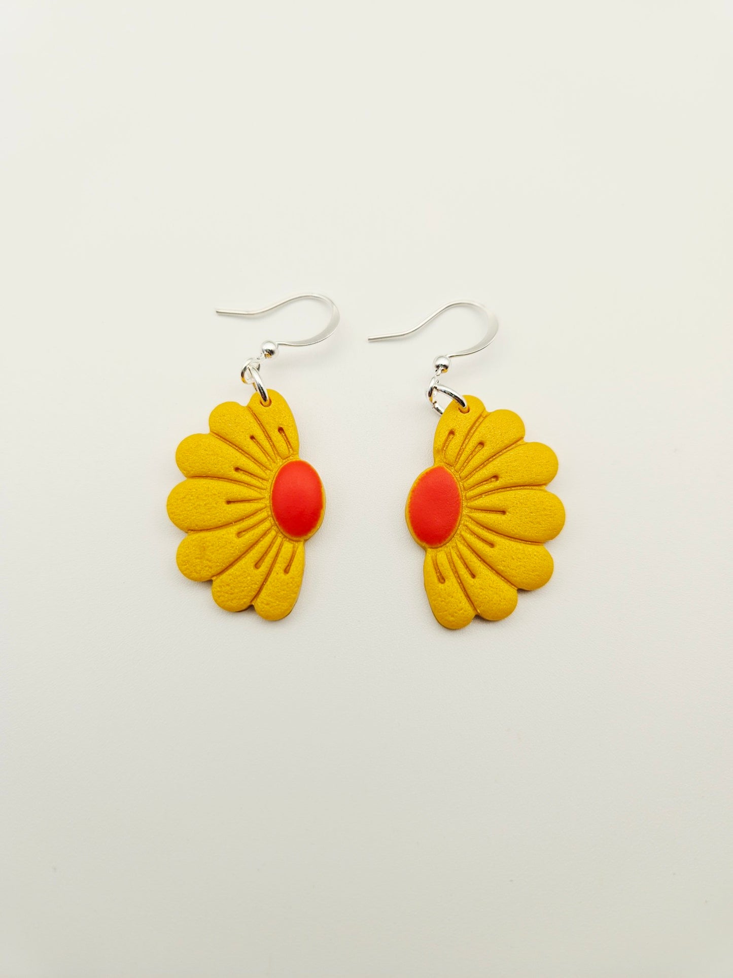 Earring dangles - retro half flower