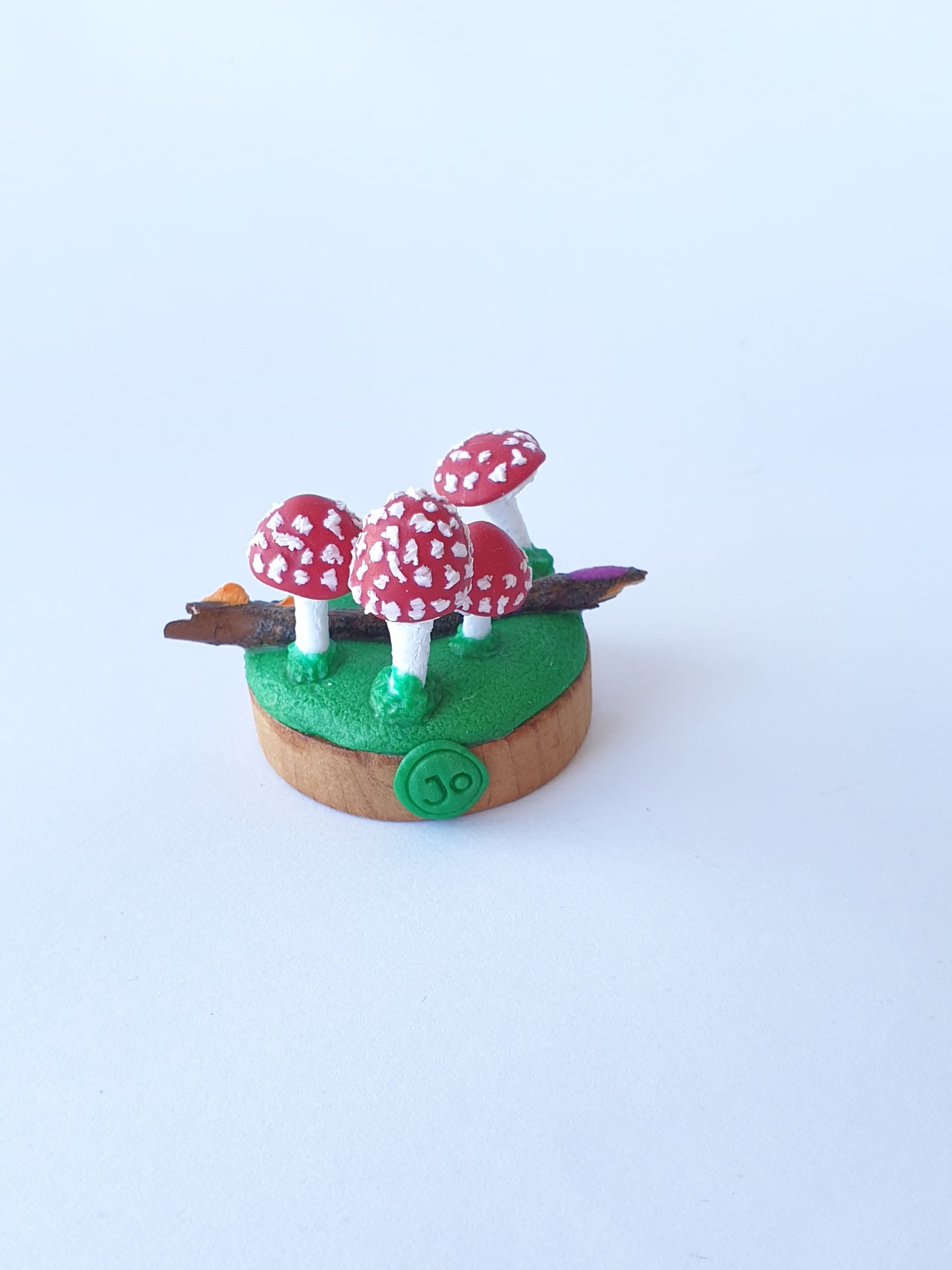 Mushroom miniature forest fungi sculpture - amanita muscaria