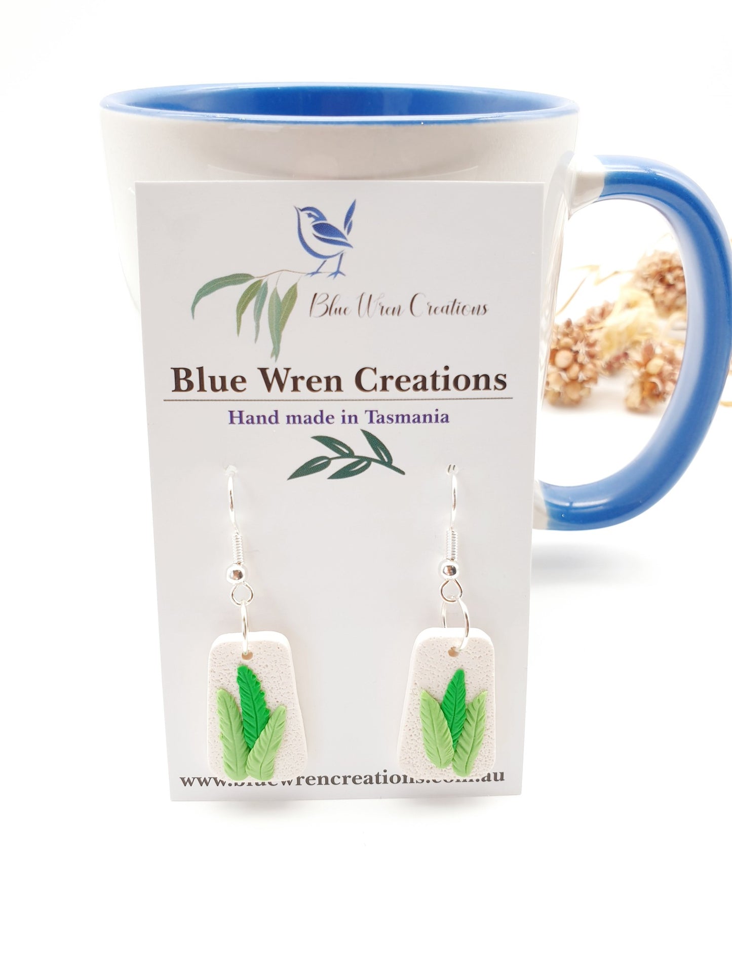 Earring dangles - spring ferns