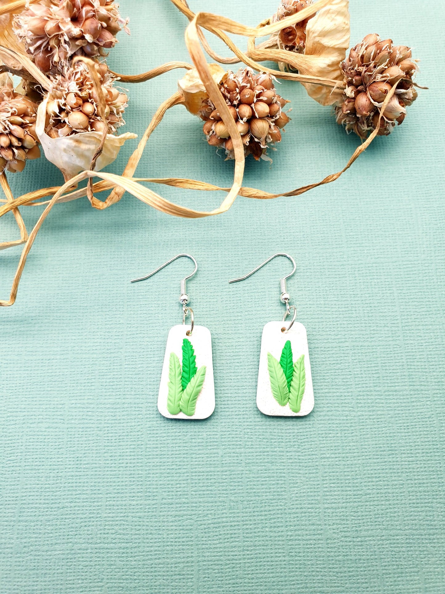 Earring dangles - spring ferns