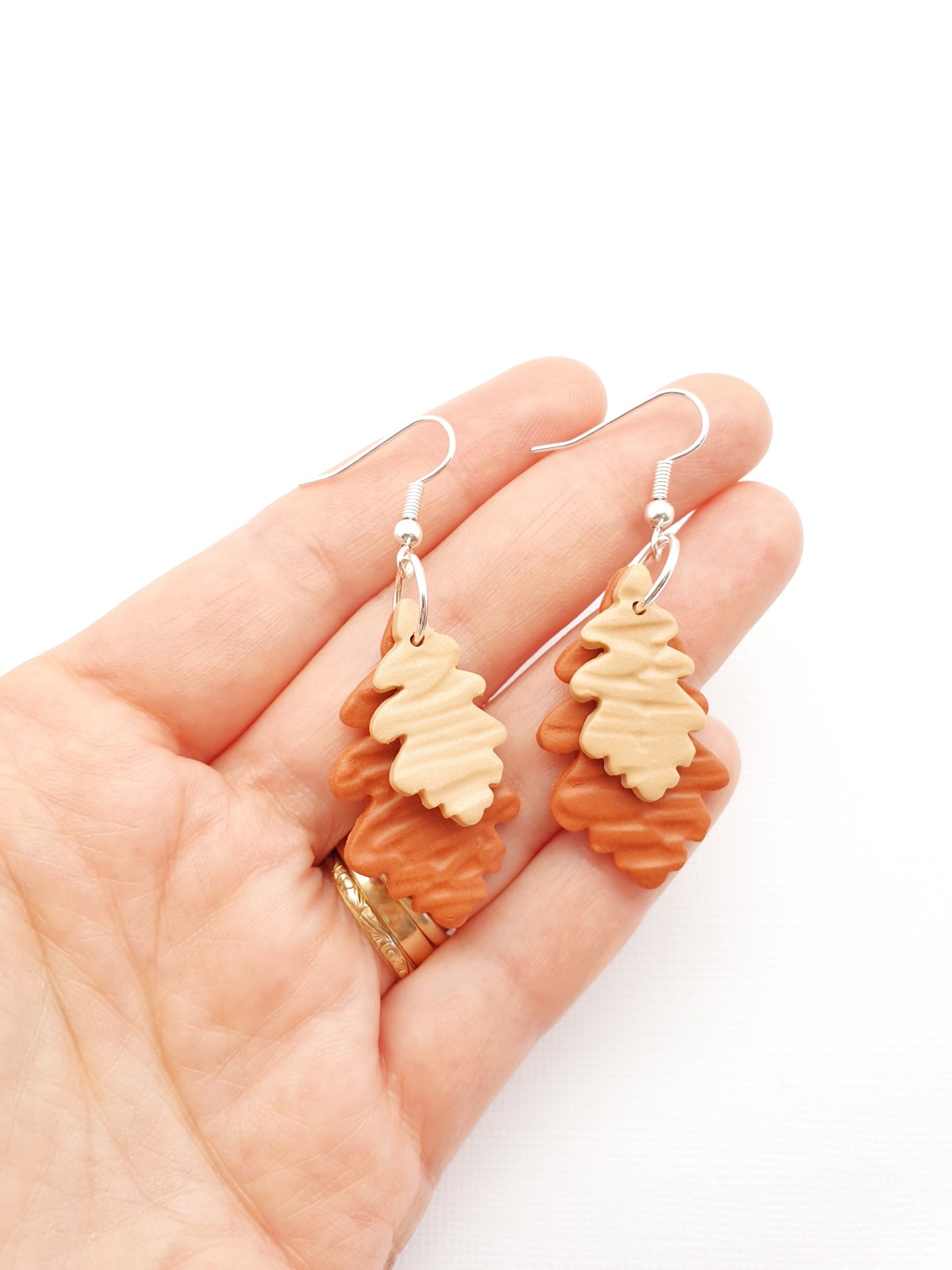 Earring dangles - oak leaves