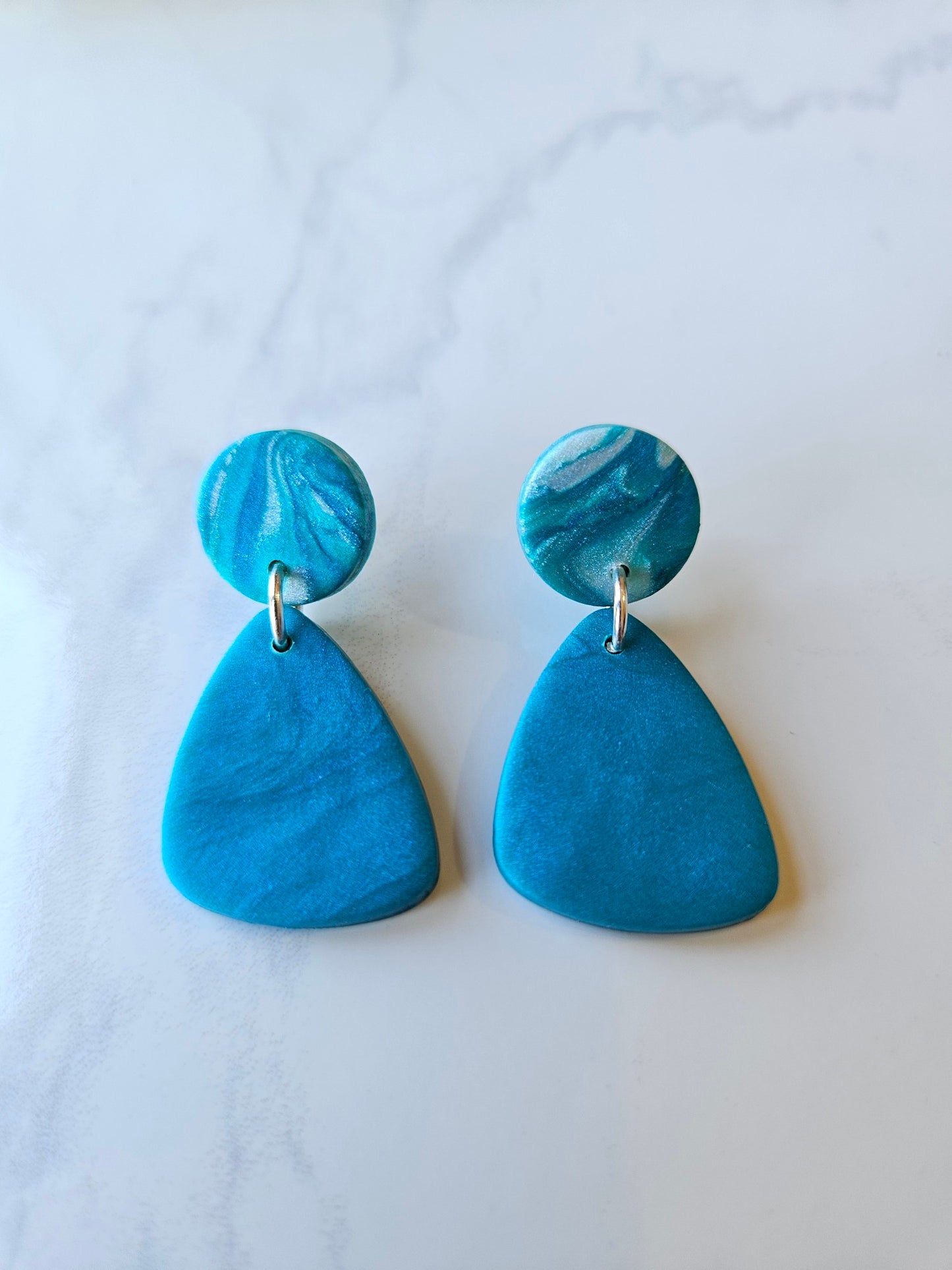 Earring dangles - ocean blue shimmer