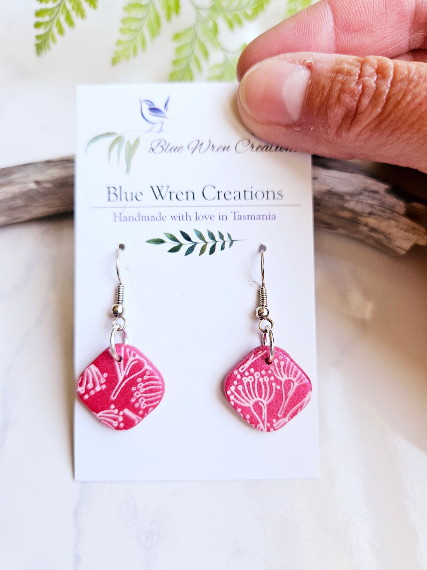 Earring dangles - pink gum blossoms