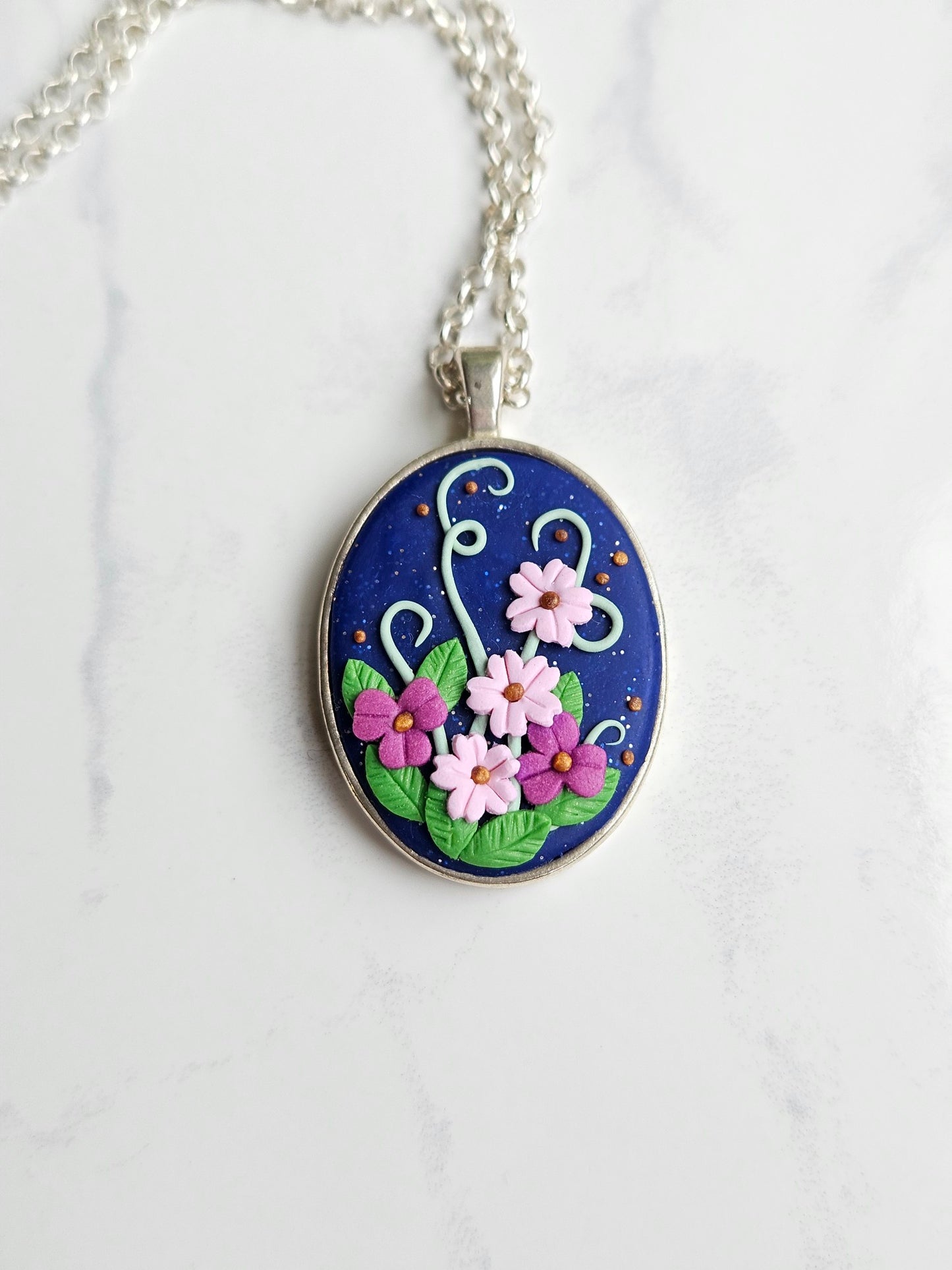 Necklace - midnight florals