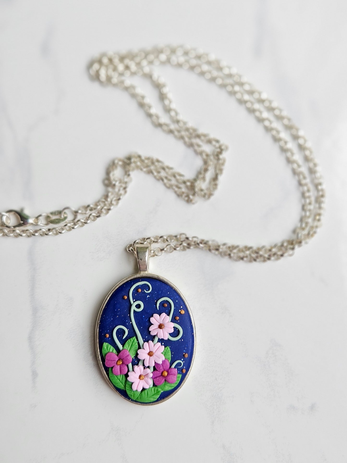 Necklace - midnight florals