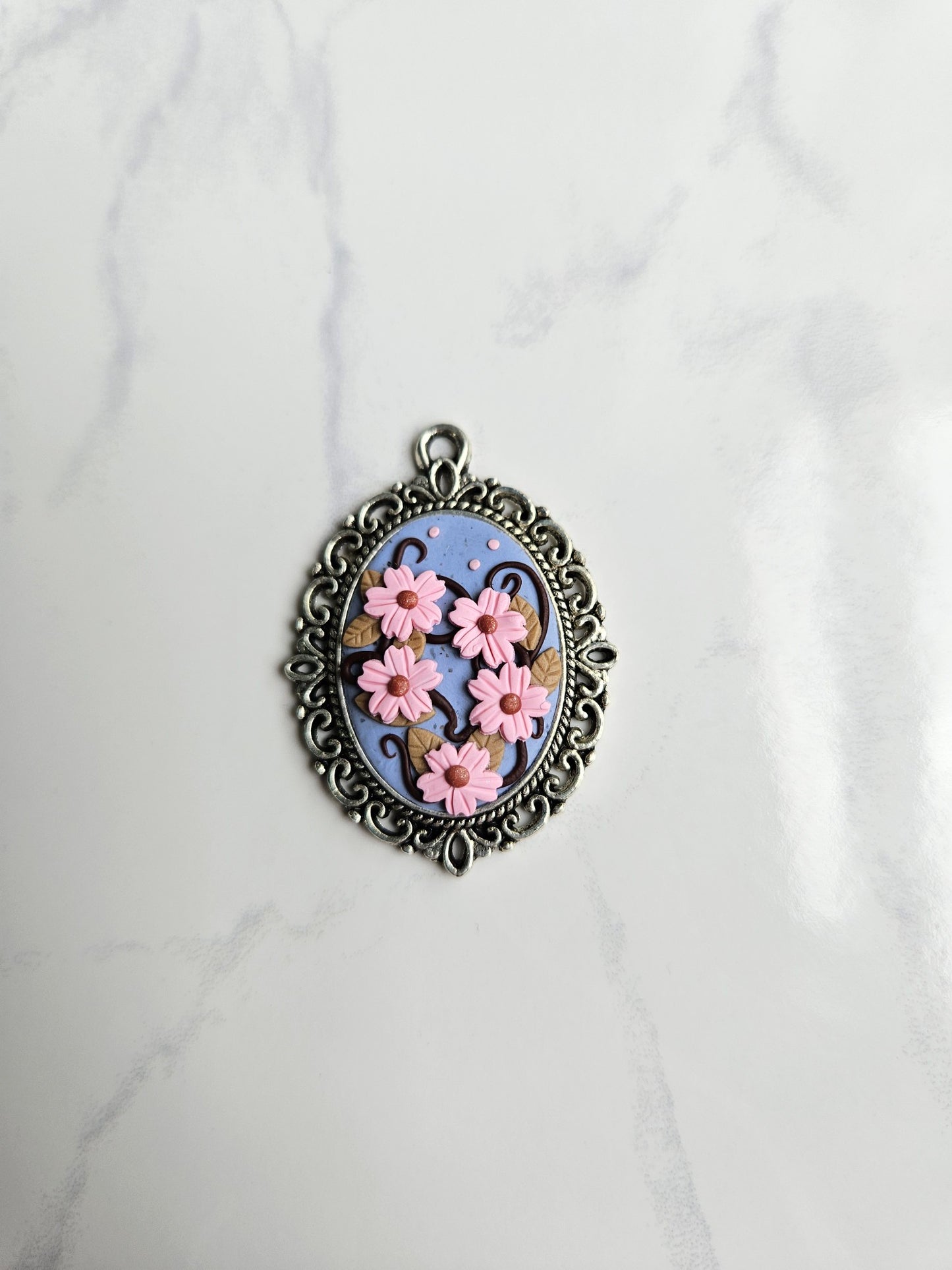 Necklace - pink florals