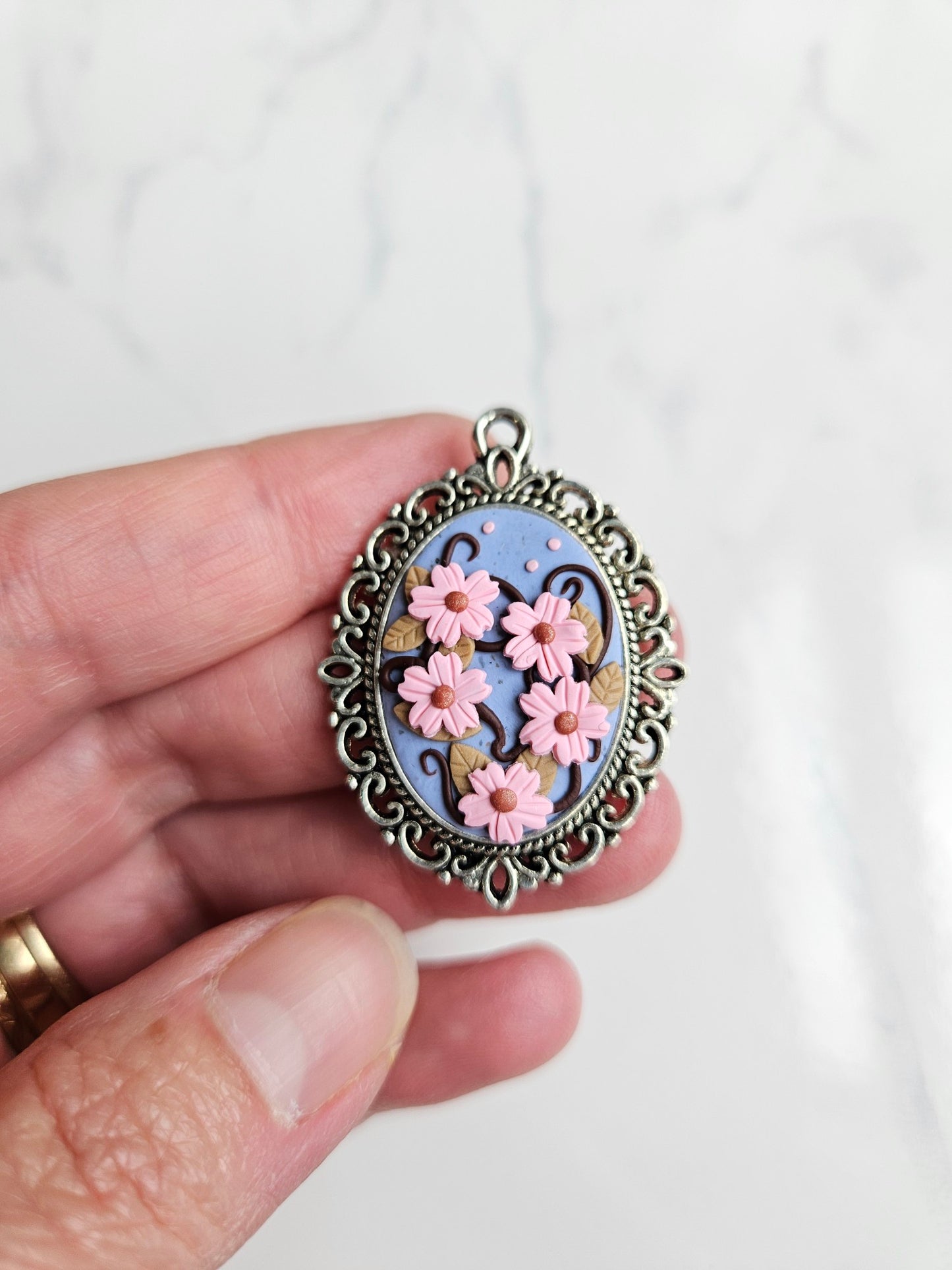 Necklace - pink florals