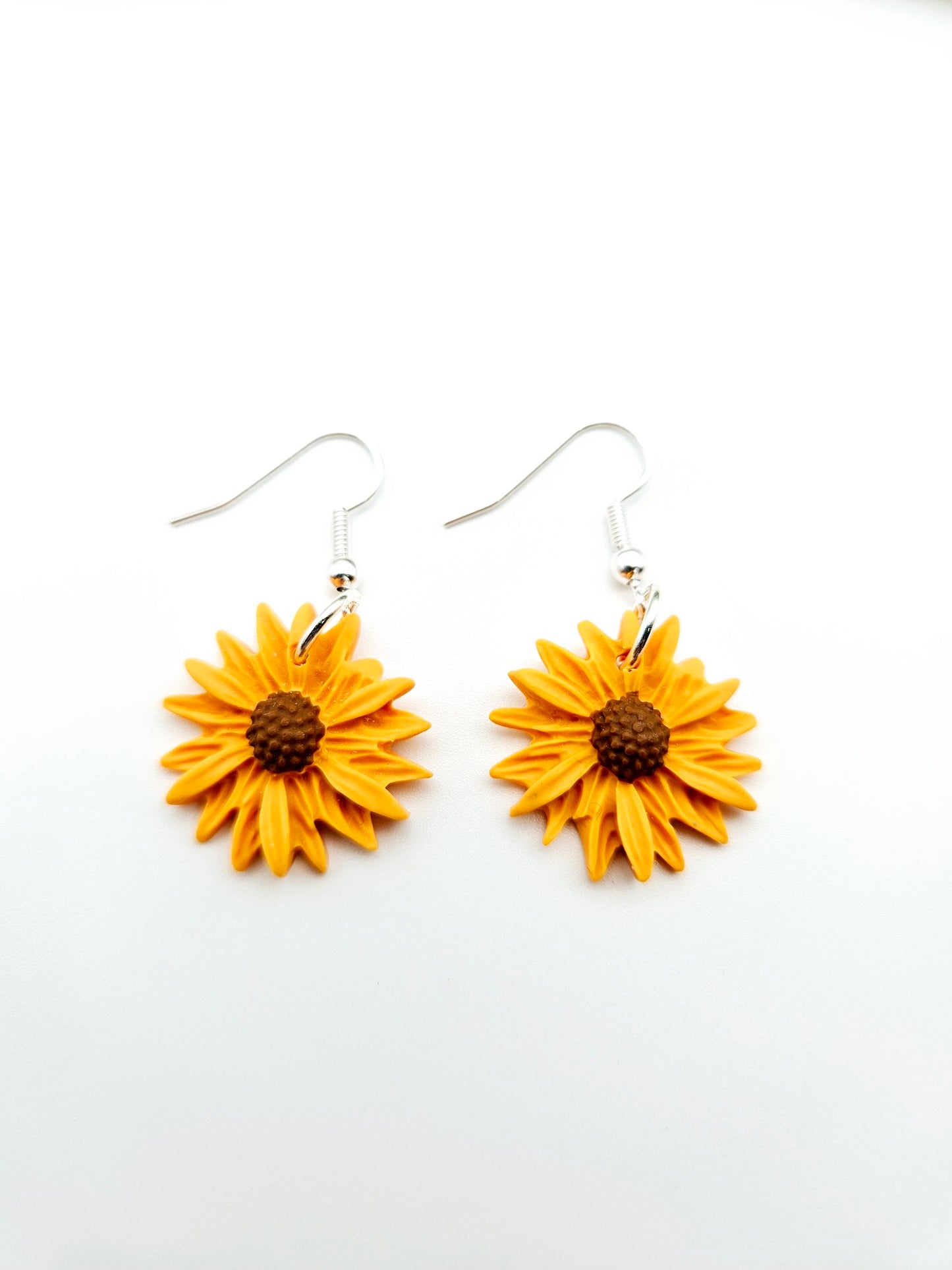 Earring dangles - orange sunflowers