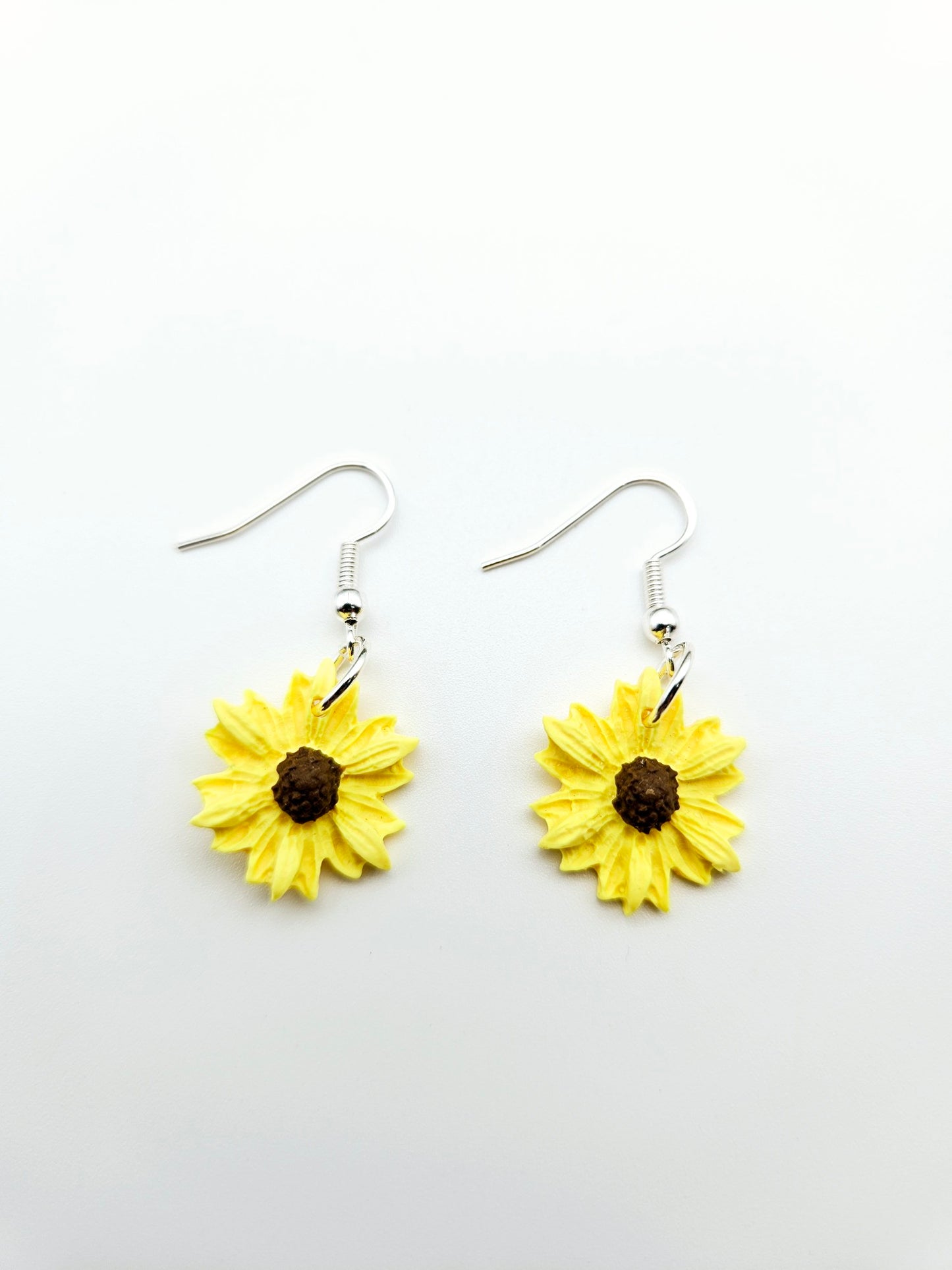 Earring dangles - bright yellow sunflowers