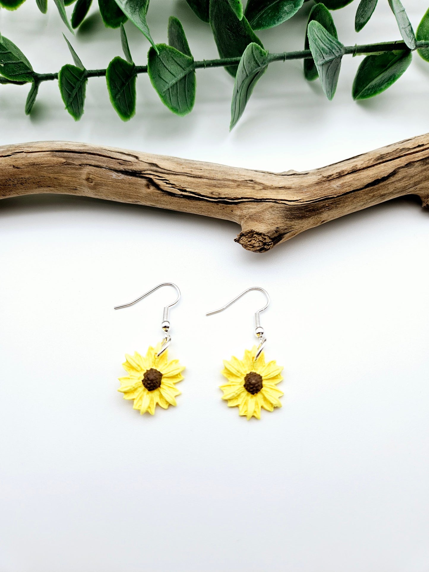 Earring dangles - bright yellow sunflowers