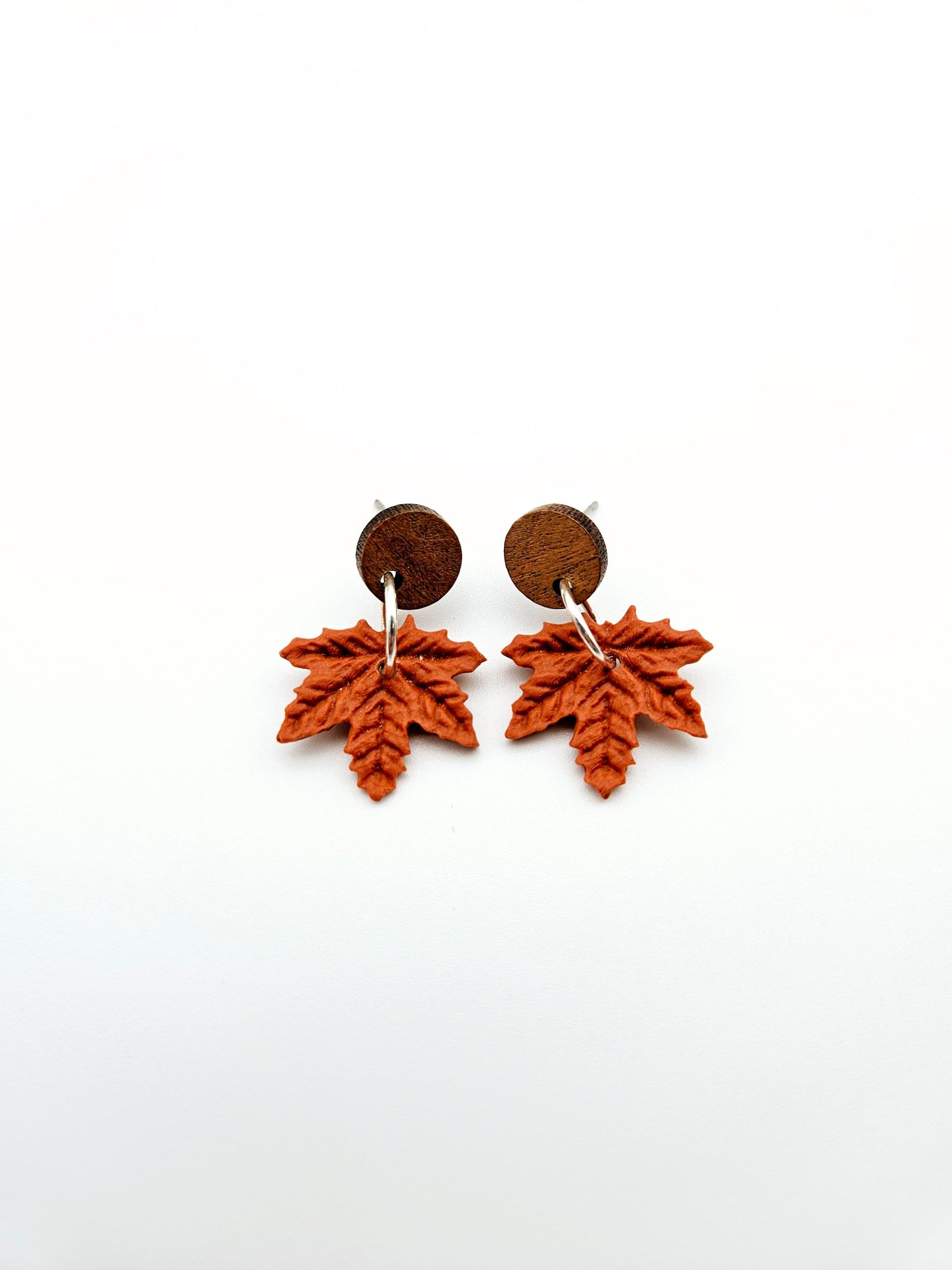 Earring dangles - terracotta leaves