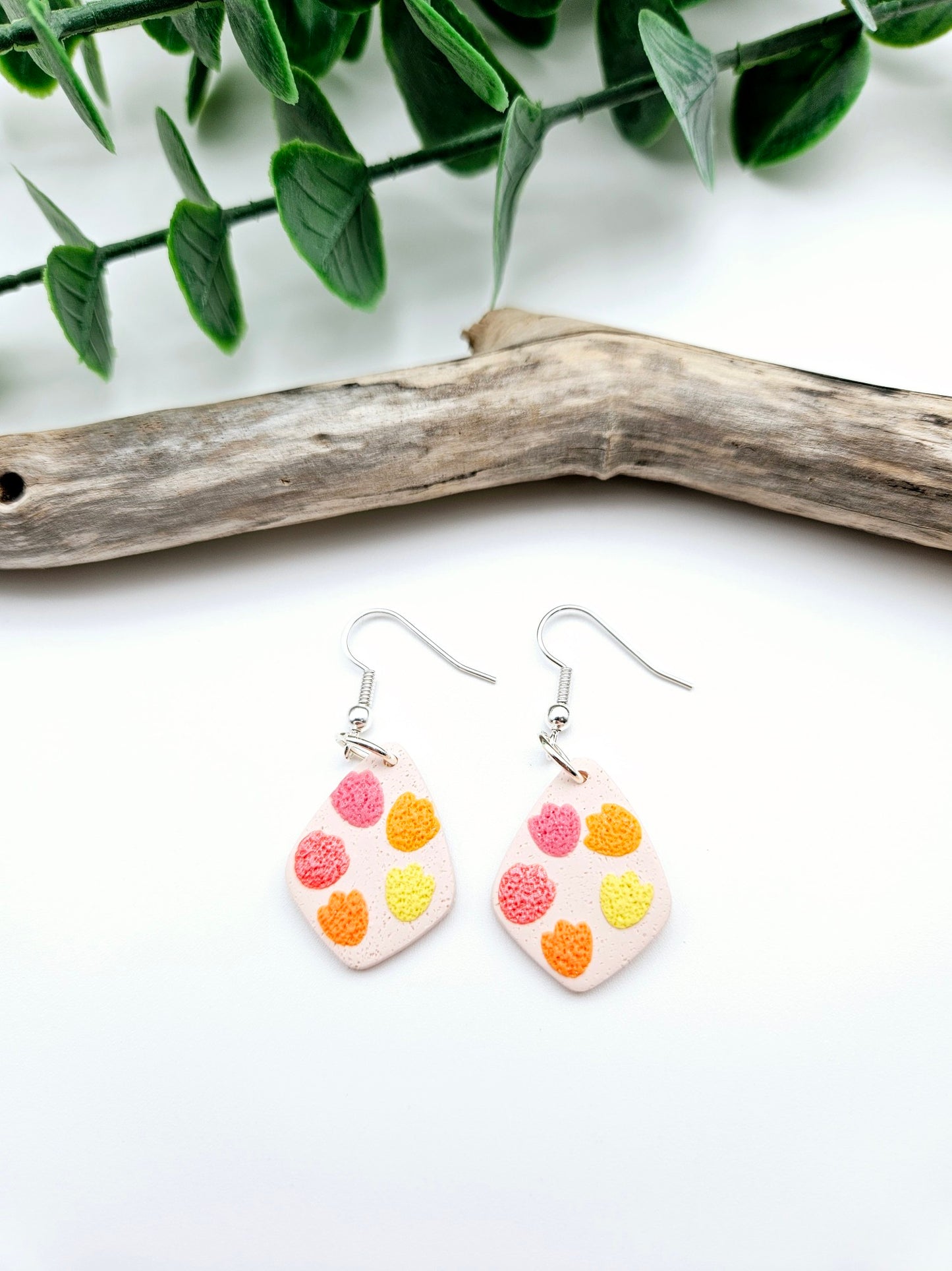 Earring dangles - pink petals