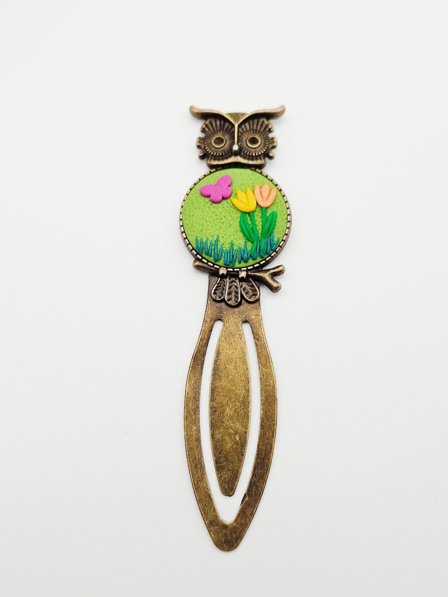 Bookmark vintage owl - flower field