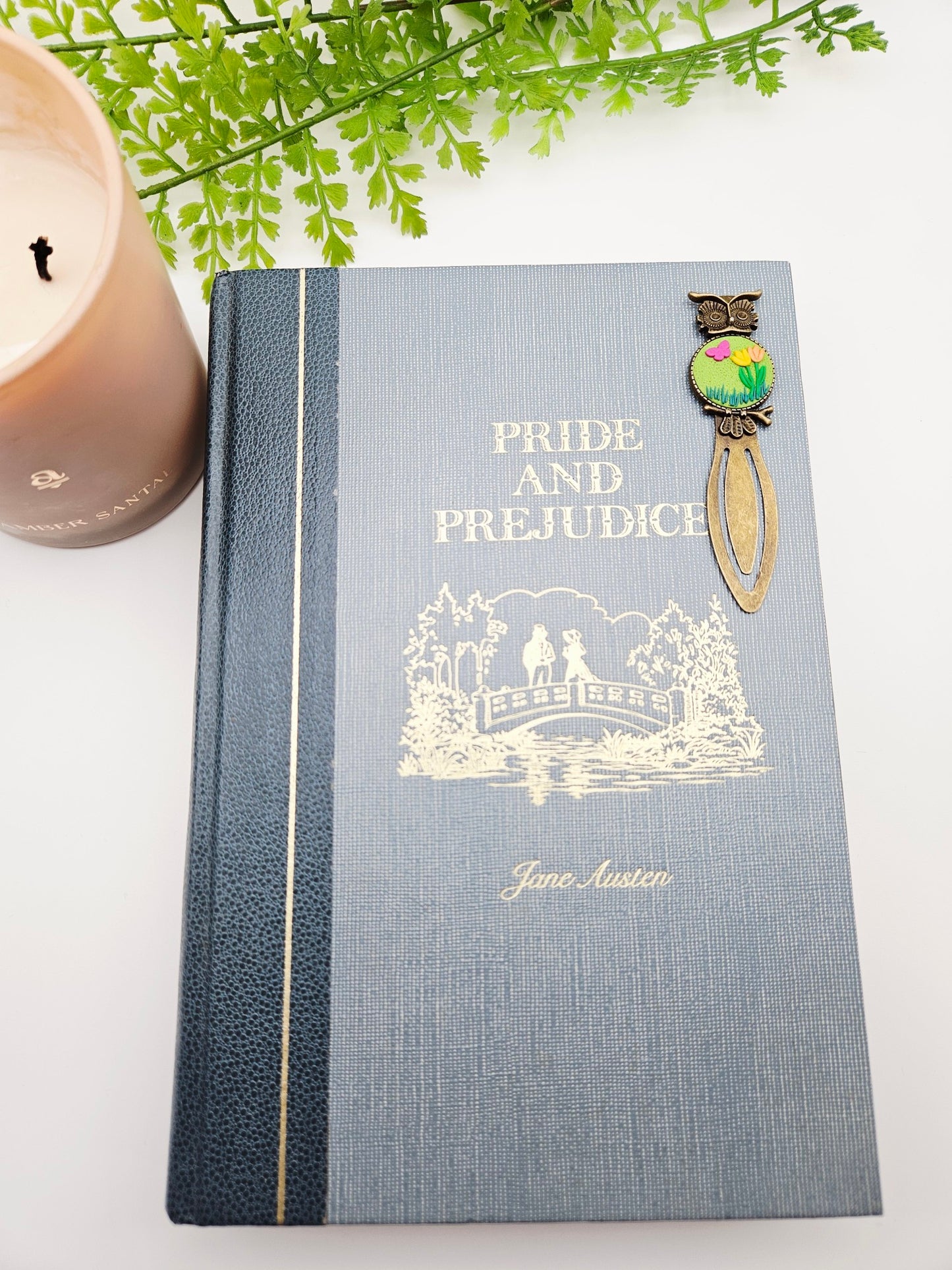 Bookmark vintage owl - flower field