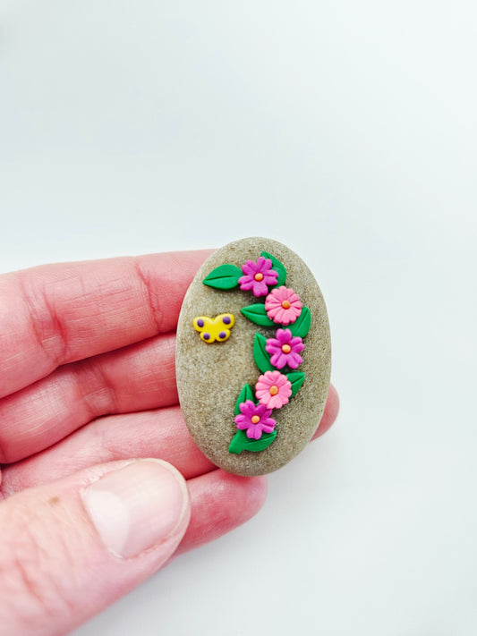 Pocket hug - pink & purple flowers