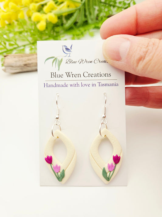 Earring dangles - elegant tulips