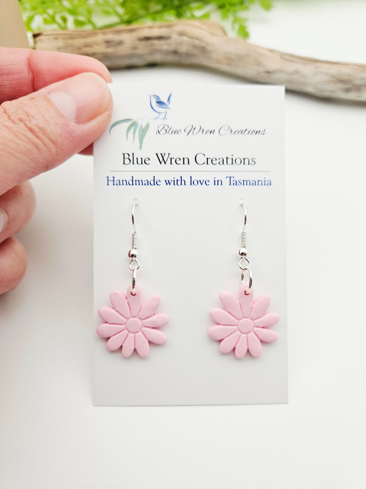 Earring dangles - pretty pink flowers