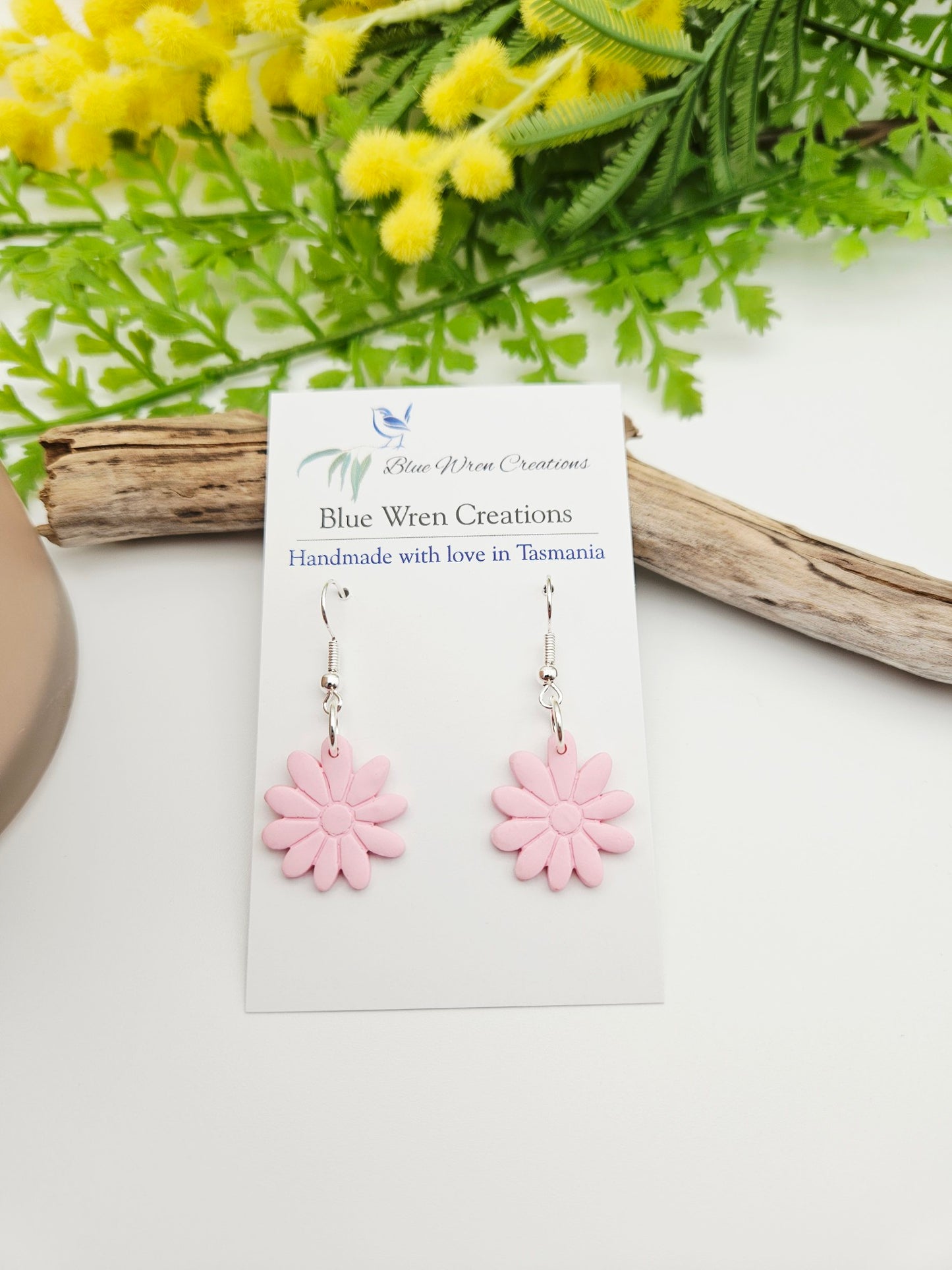 Earring dangles - pretty pink flowers