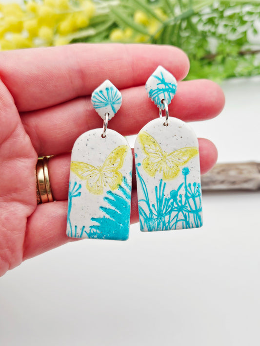 Earring dangles - butterfly field