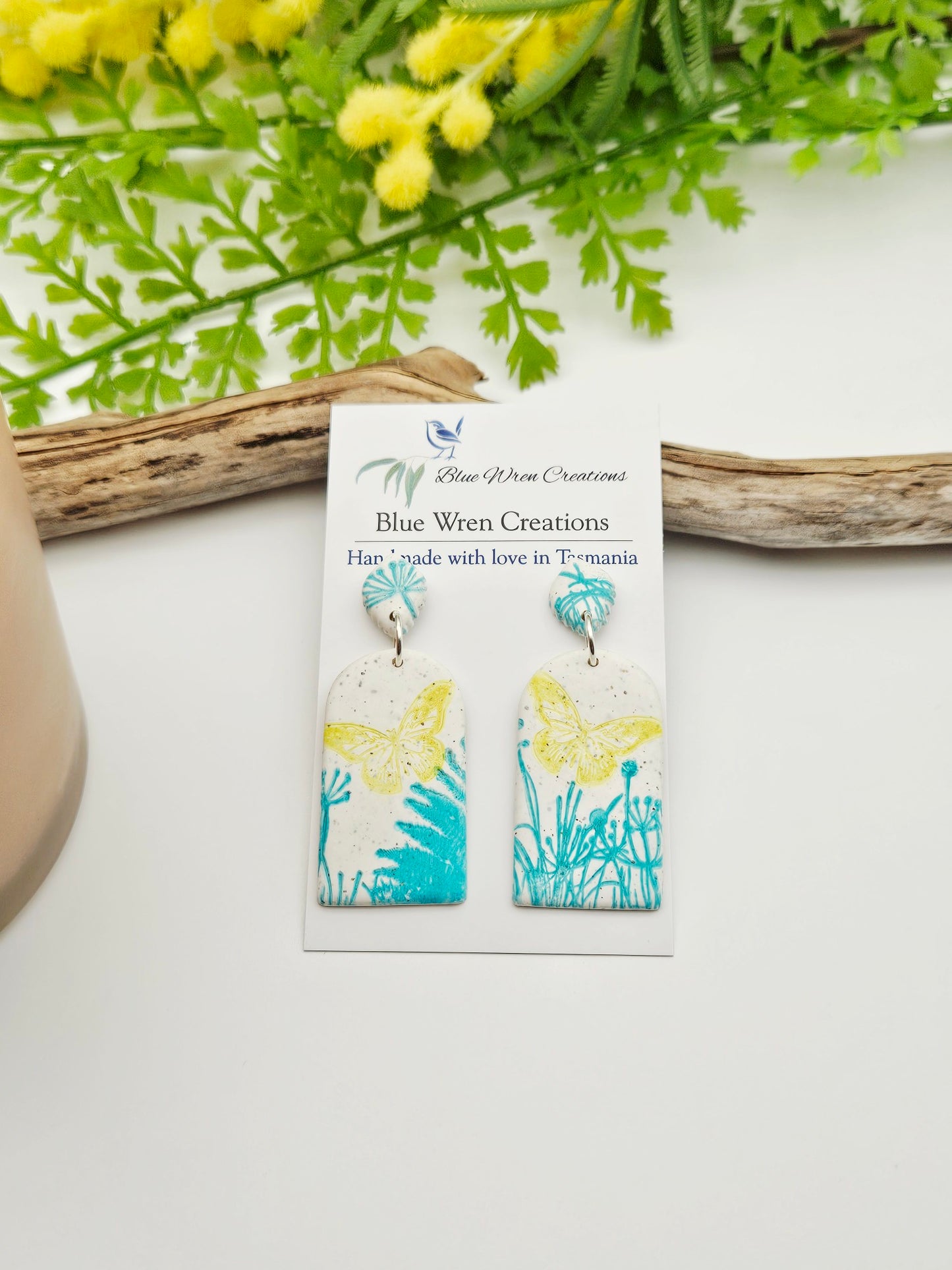 Earring dangles - butterfly field