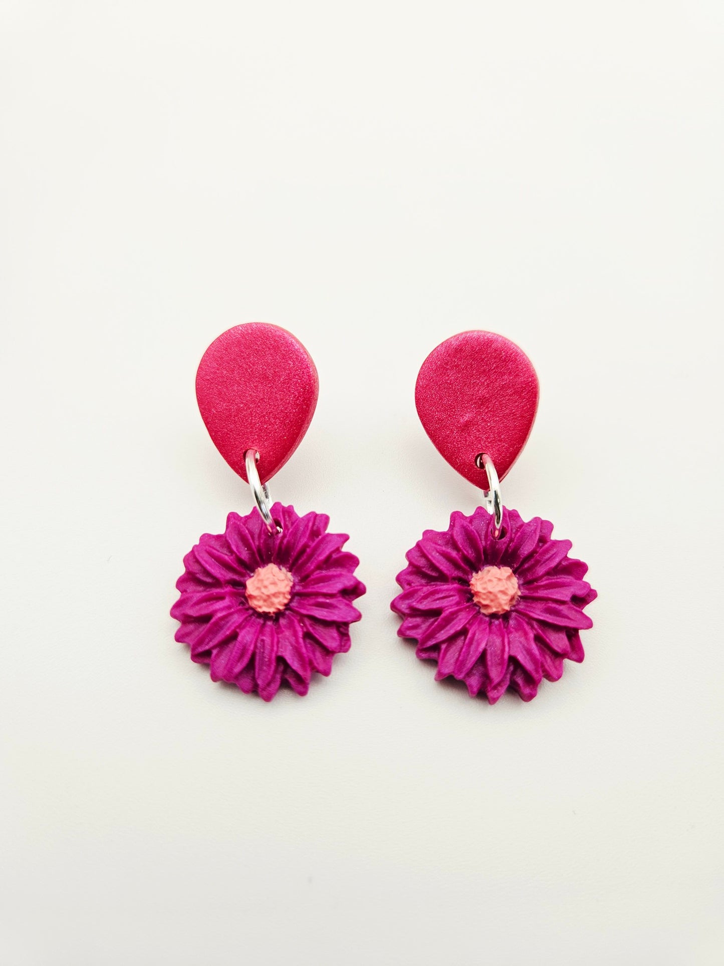Earring dangles - dahlias drops