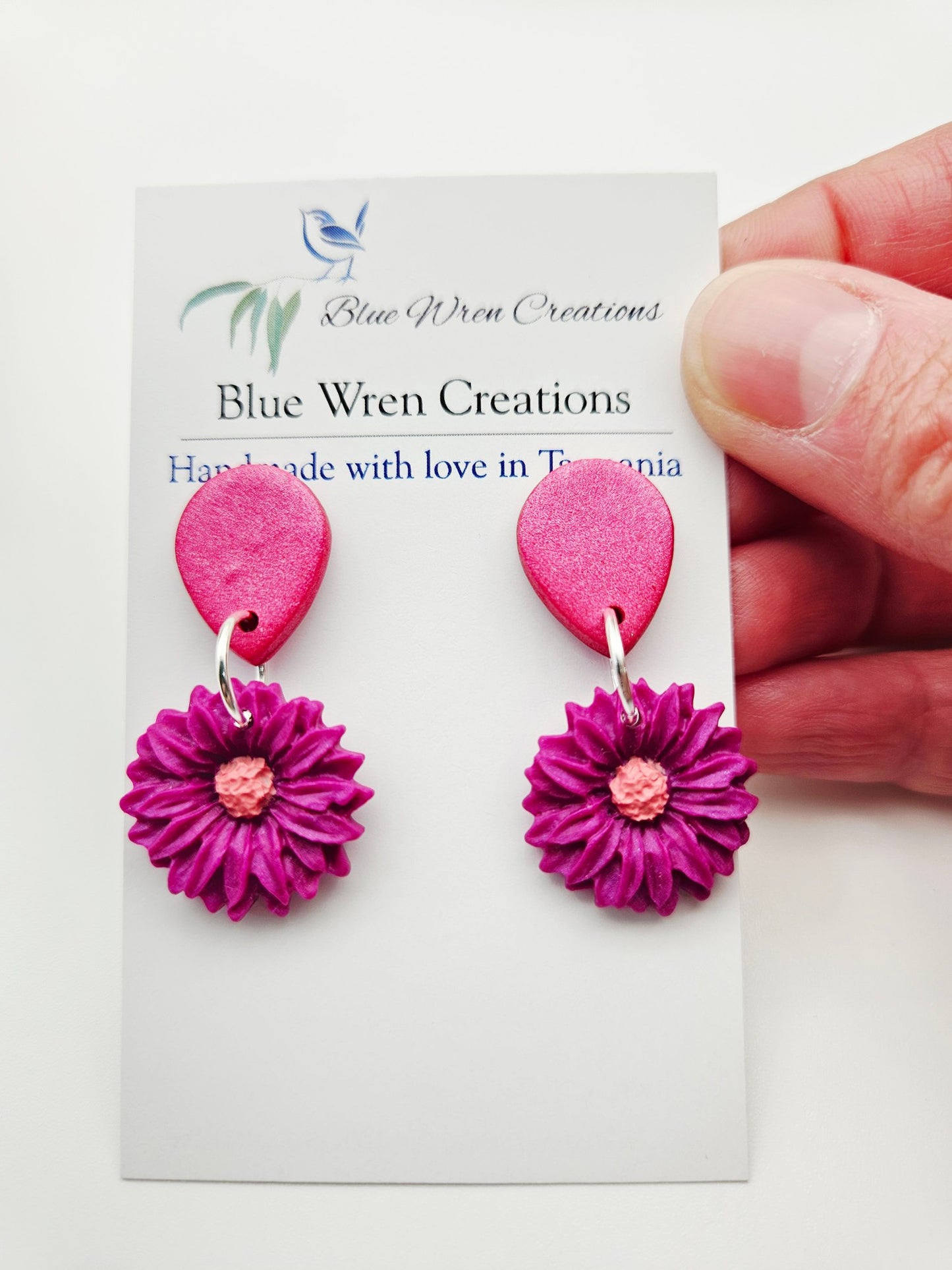 Earring dangles - dahlias drops