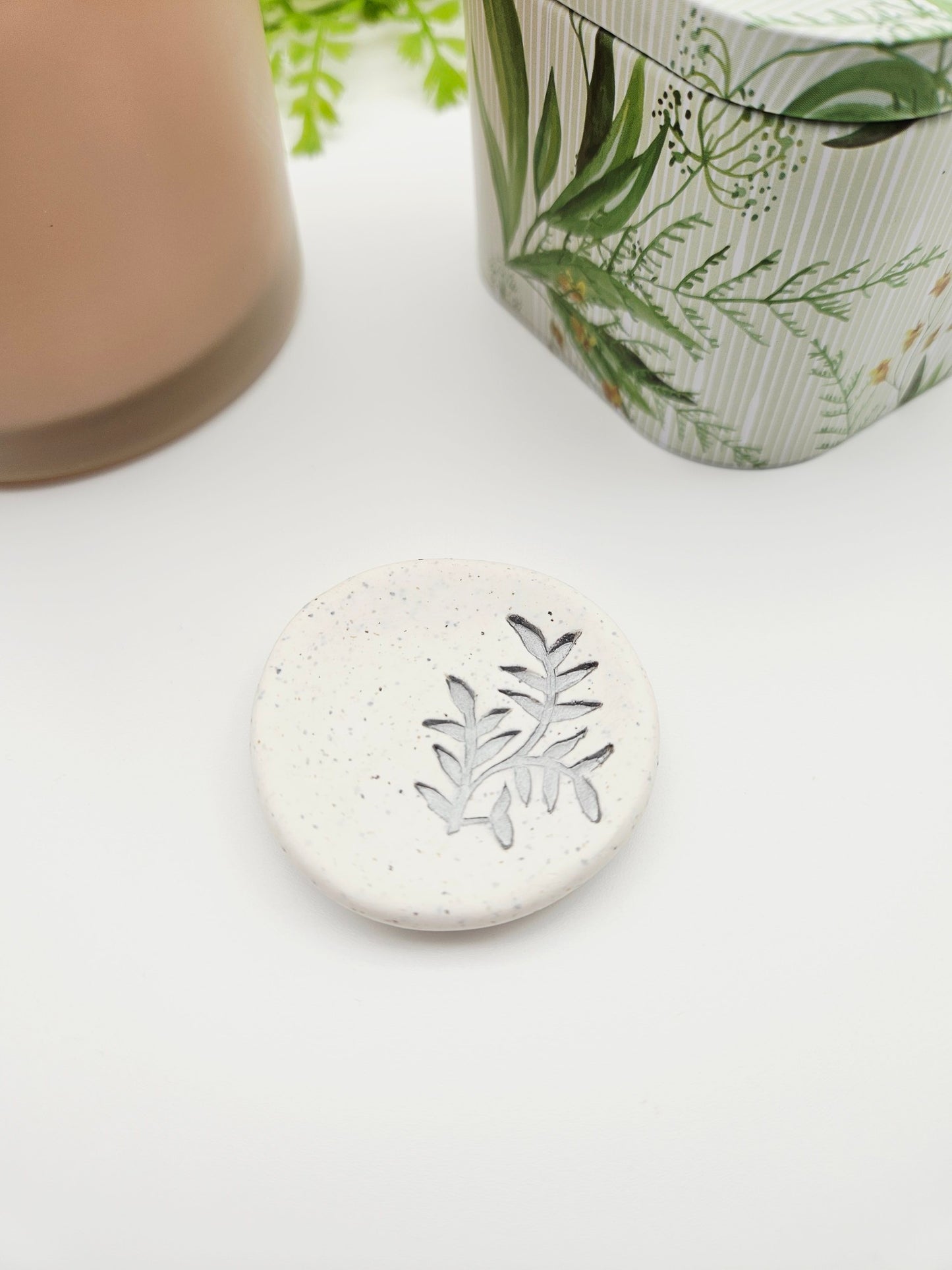 Ring dish - silver branch imprint