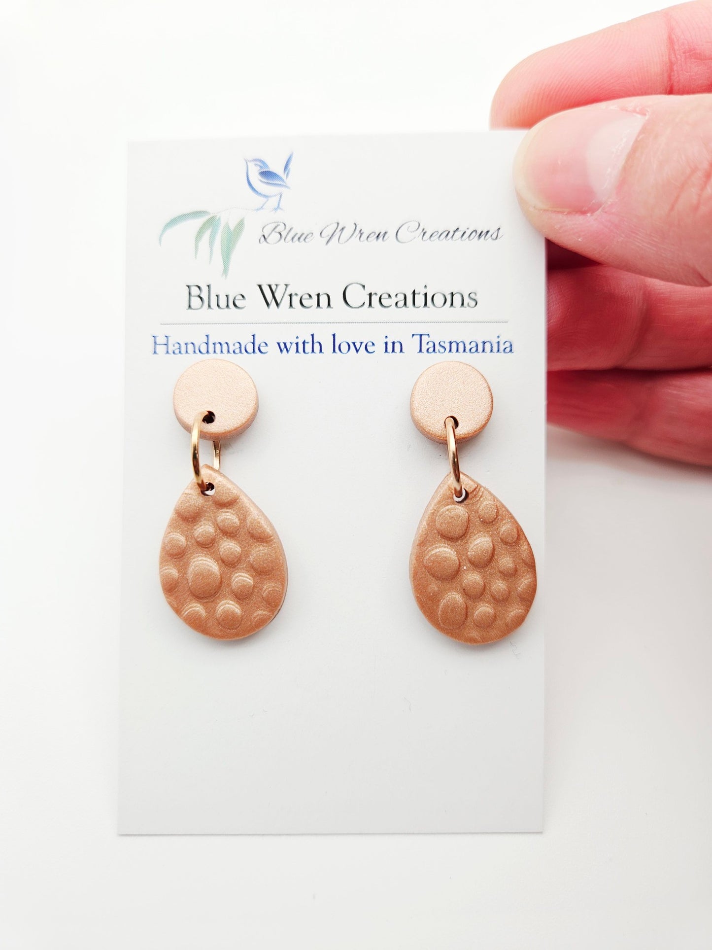 Earring dangles - pebble rain drops