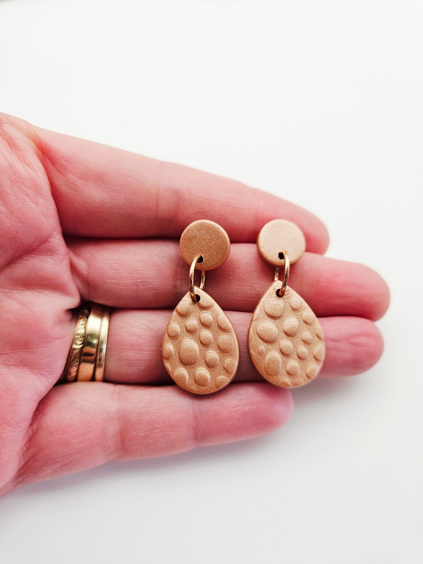 Earring dangles - pebble rain drops