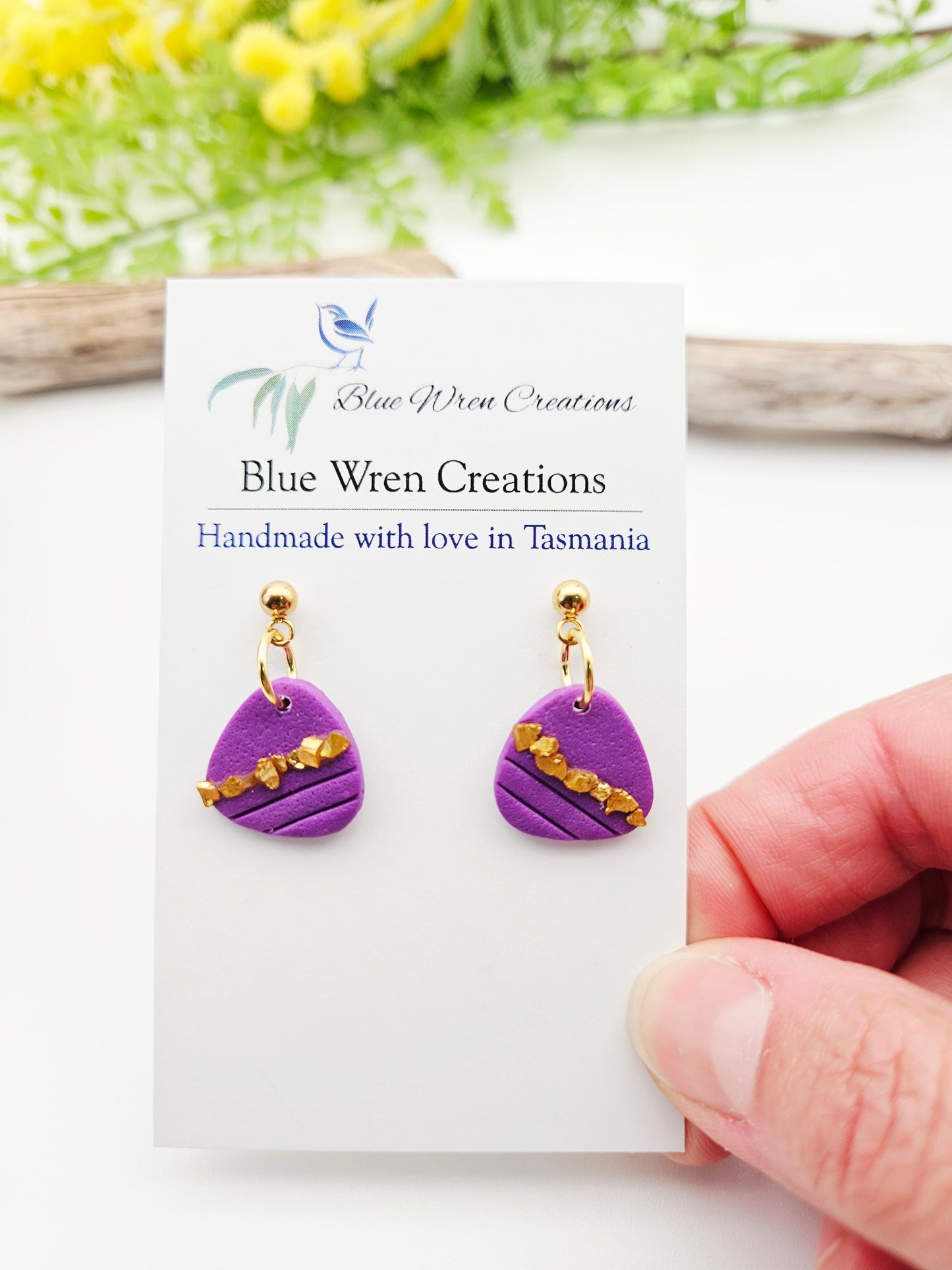 Earring dangles - purple elegance mini