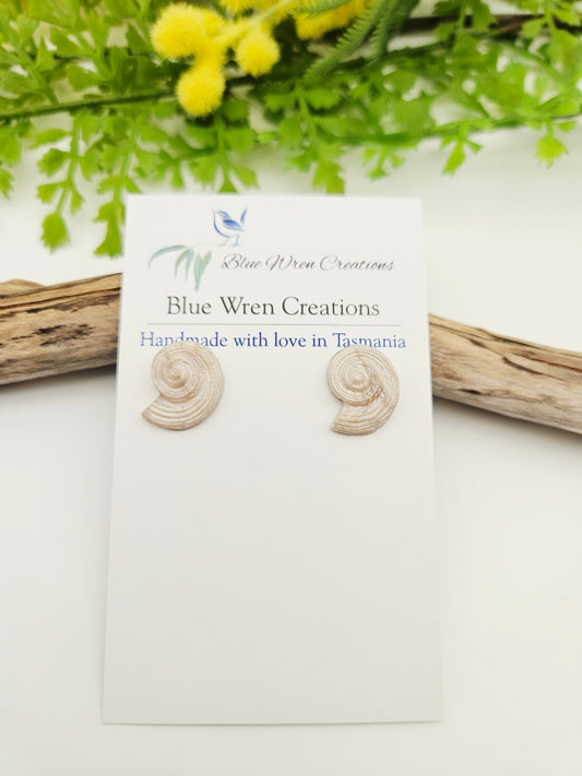 Earring studs - pearl snail shells