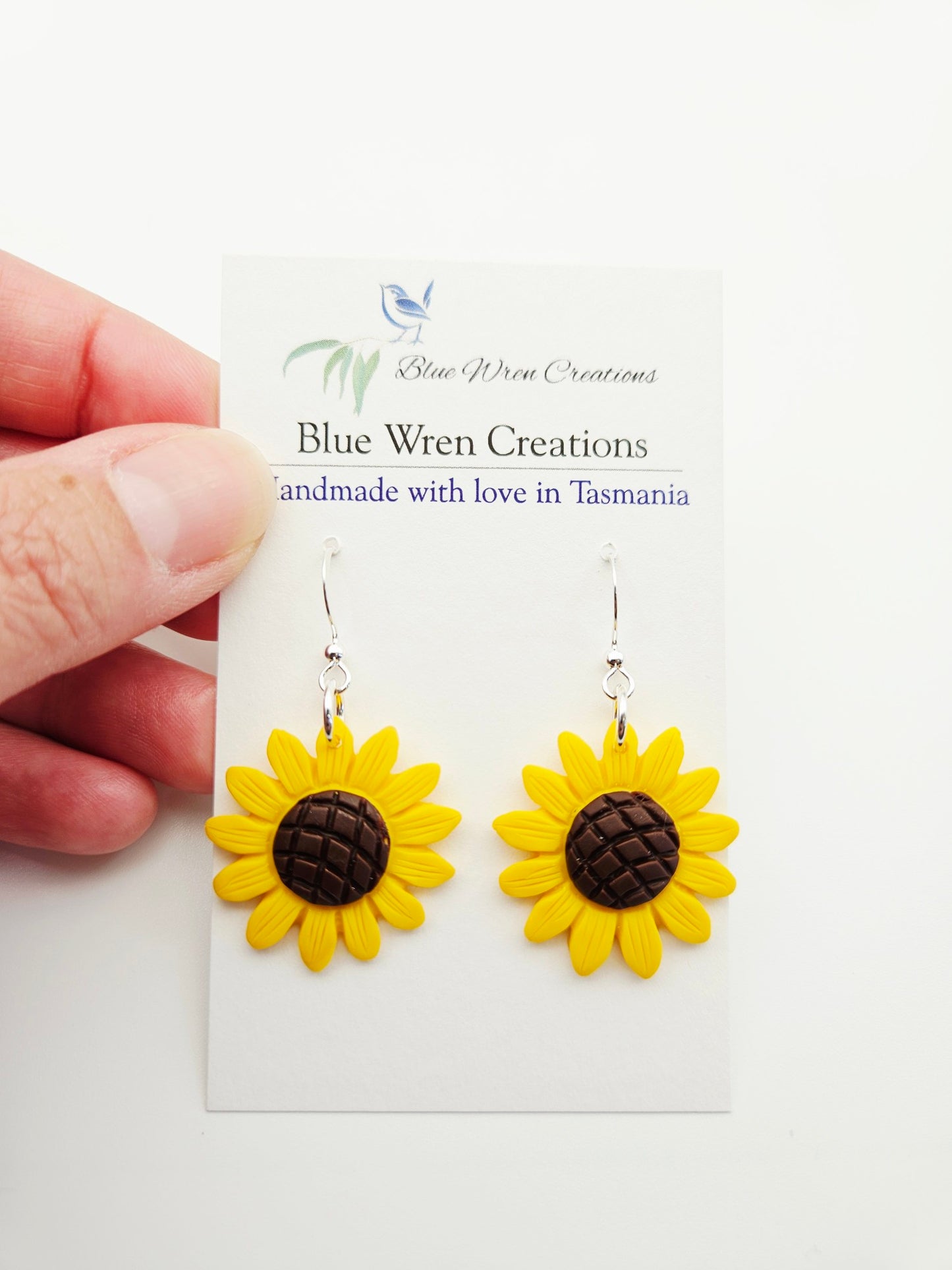Earring dangles - yellow sunflowers