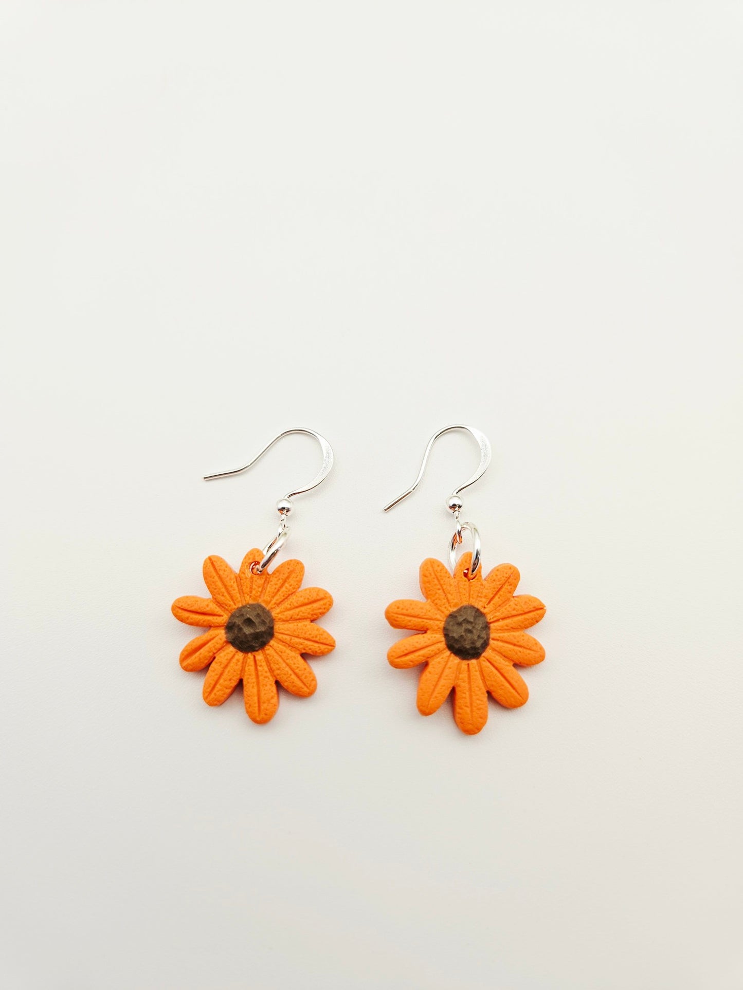 Earring dangles - orange sunflowers