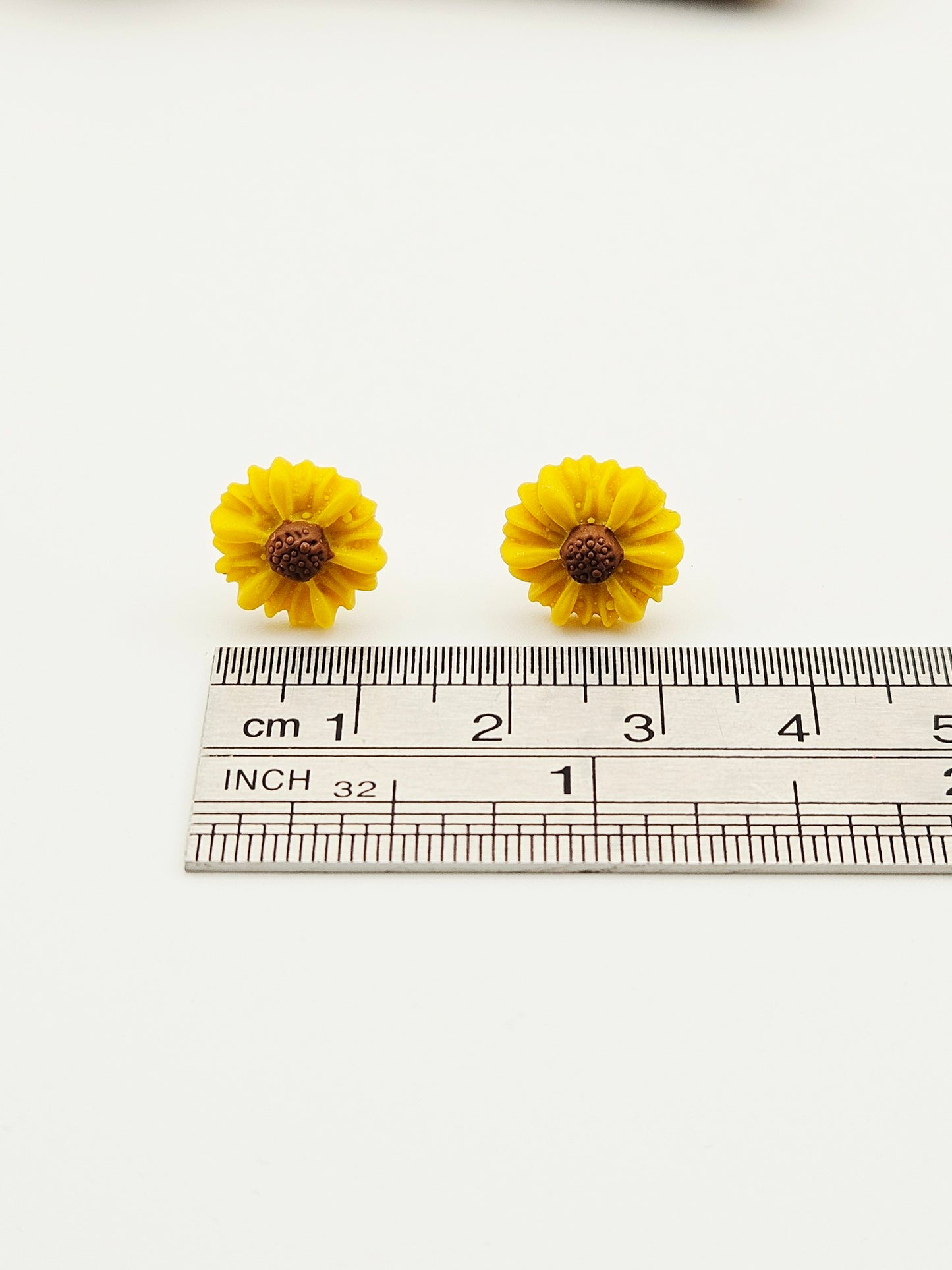 Earring studs - tiny sunflowers