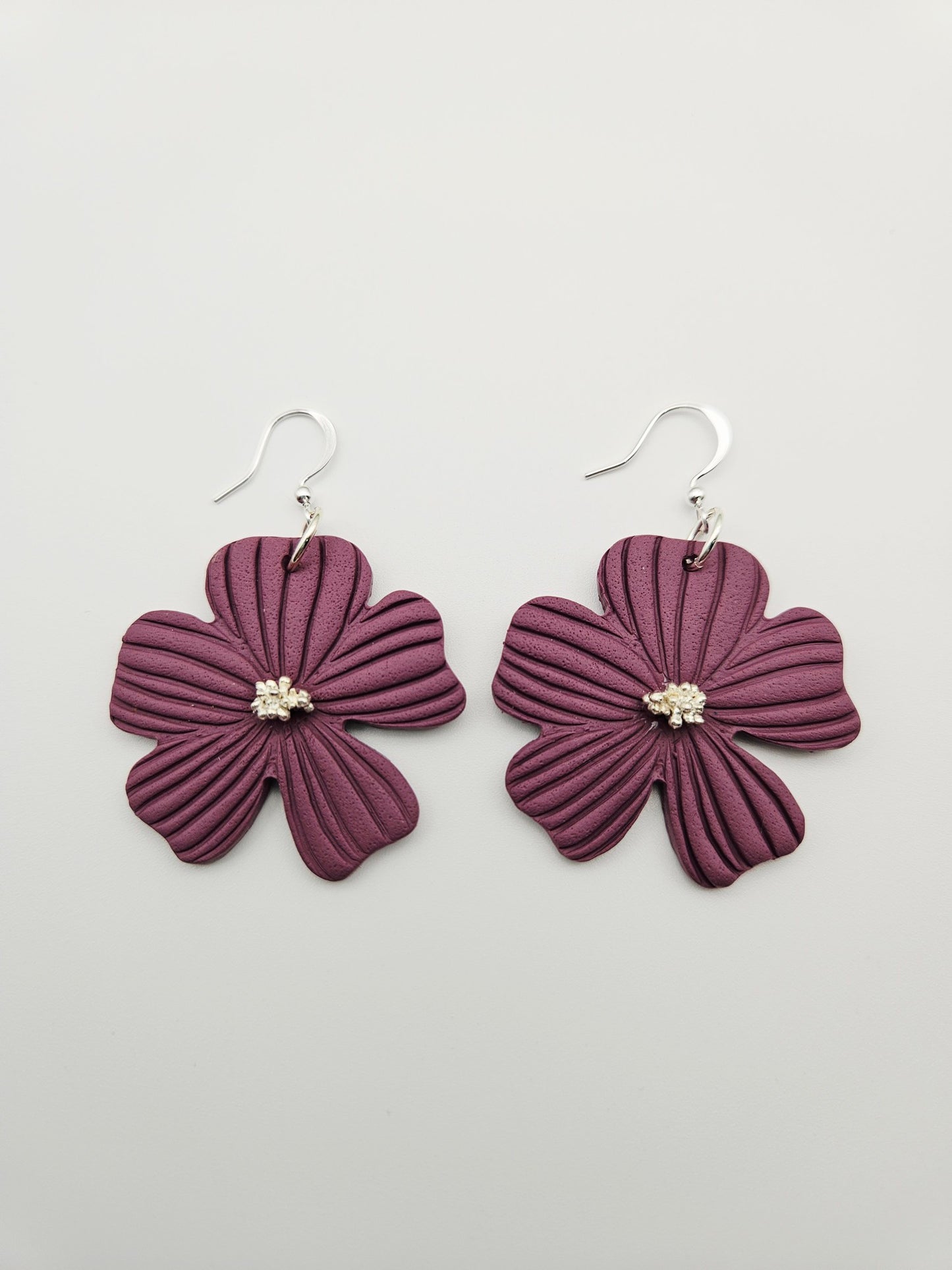 Earring dangles - Emily flower in mauve