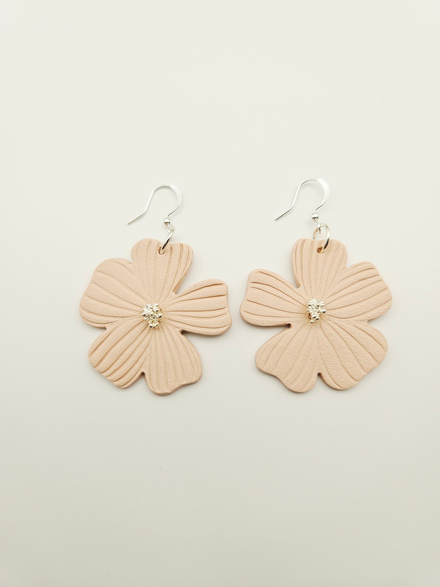 Earring dangles - Emily flower in cream