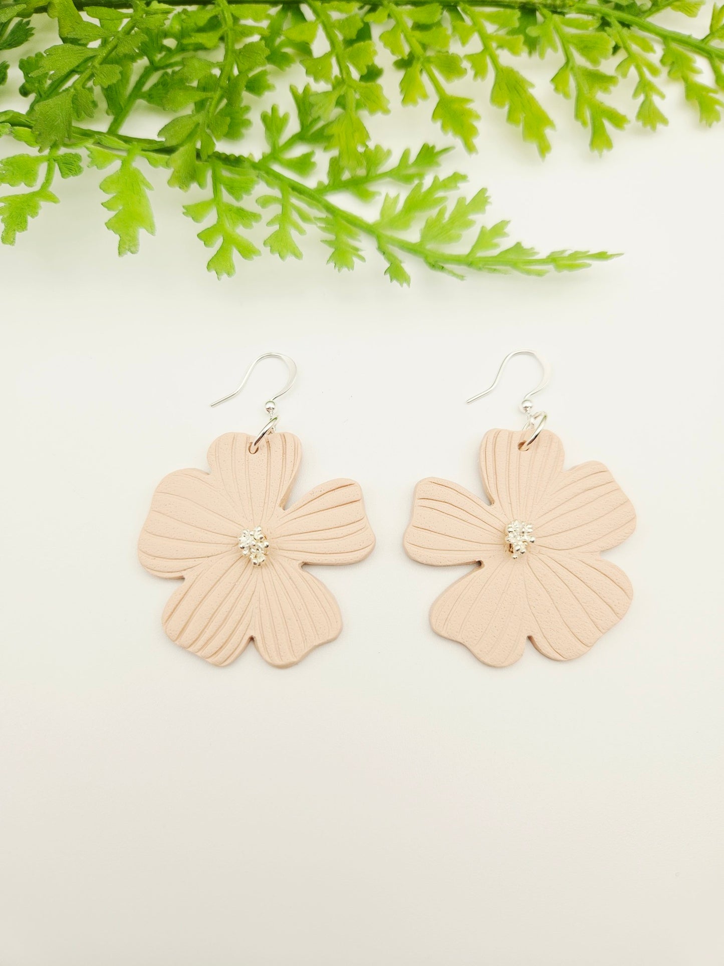 Earring dangles - Emily flower in cream