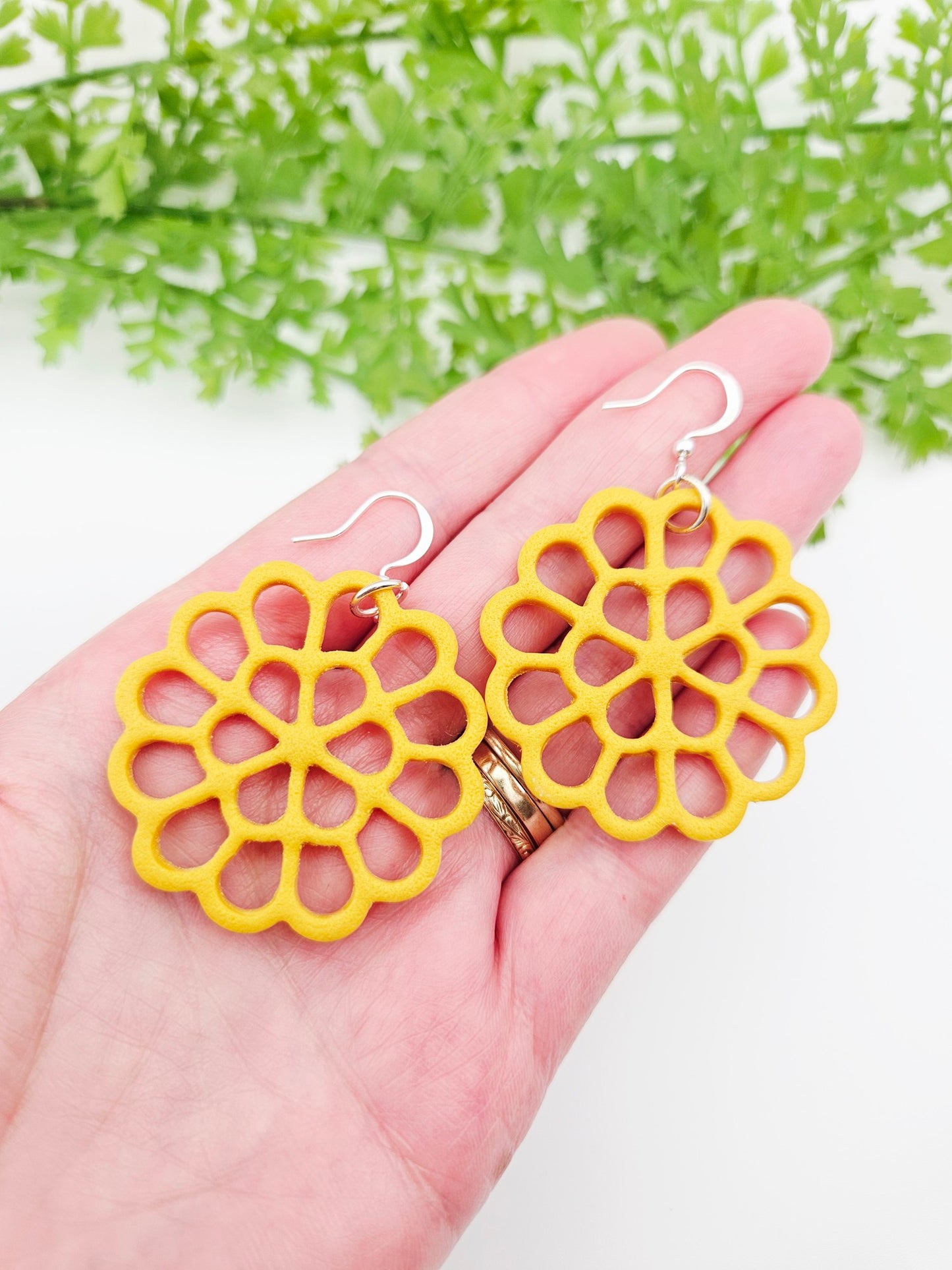 Earring dangles - Lacy in Sunshine yellow