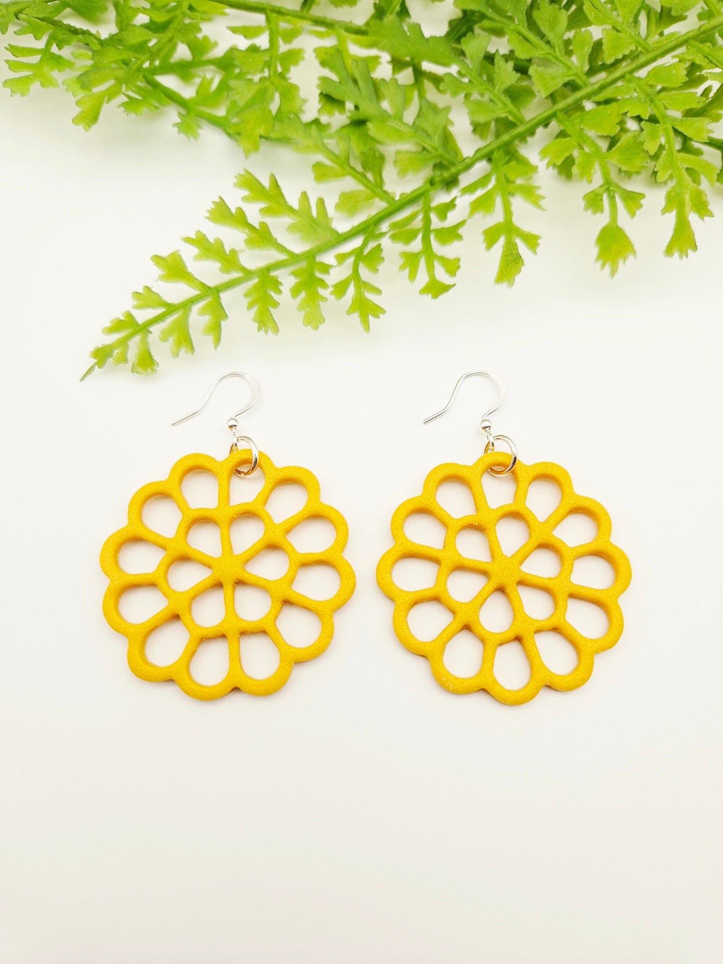 Earring dangles - Lacy in Sunshine yellow