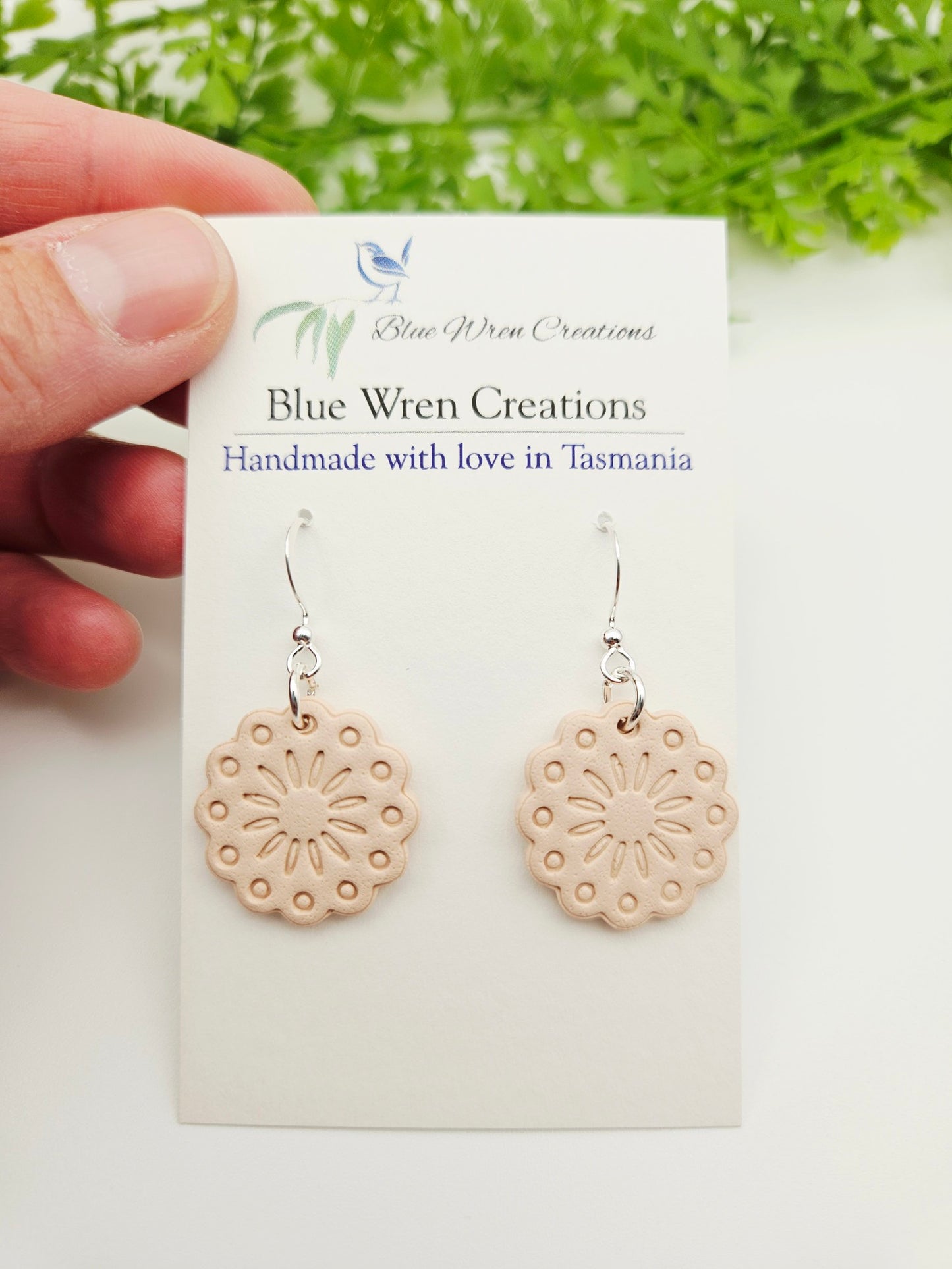 Earring dangles -  Alexis mini in pale pink
