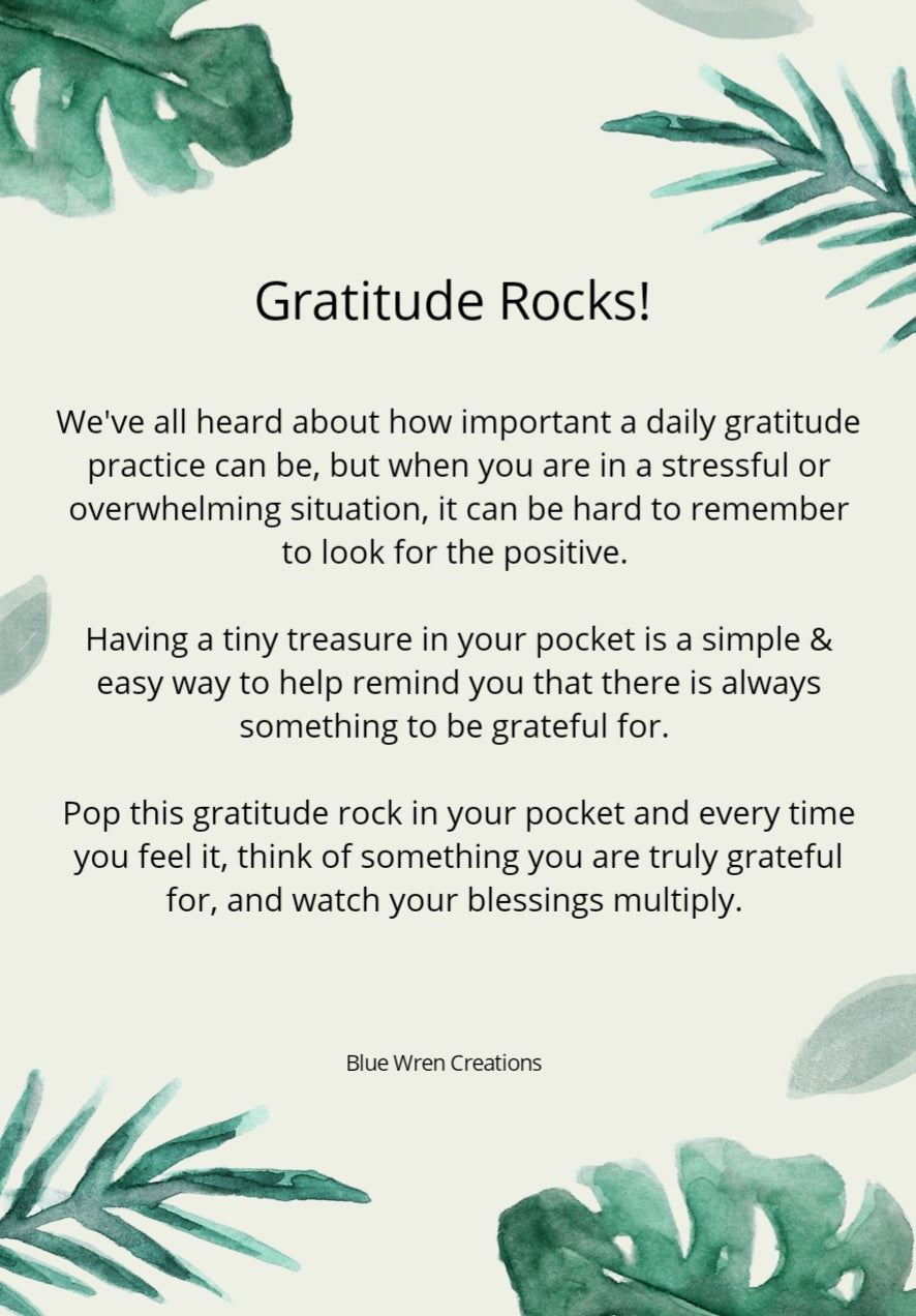 Gratitude rock in purple & mauve