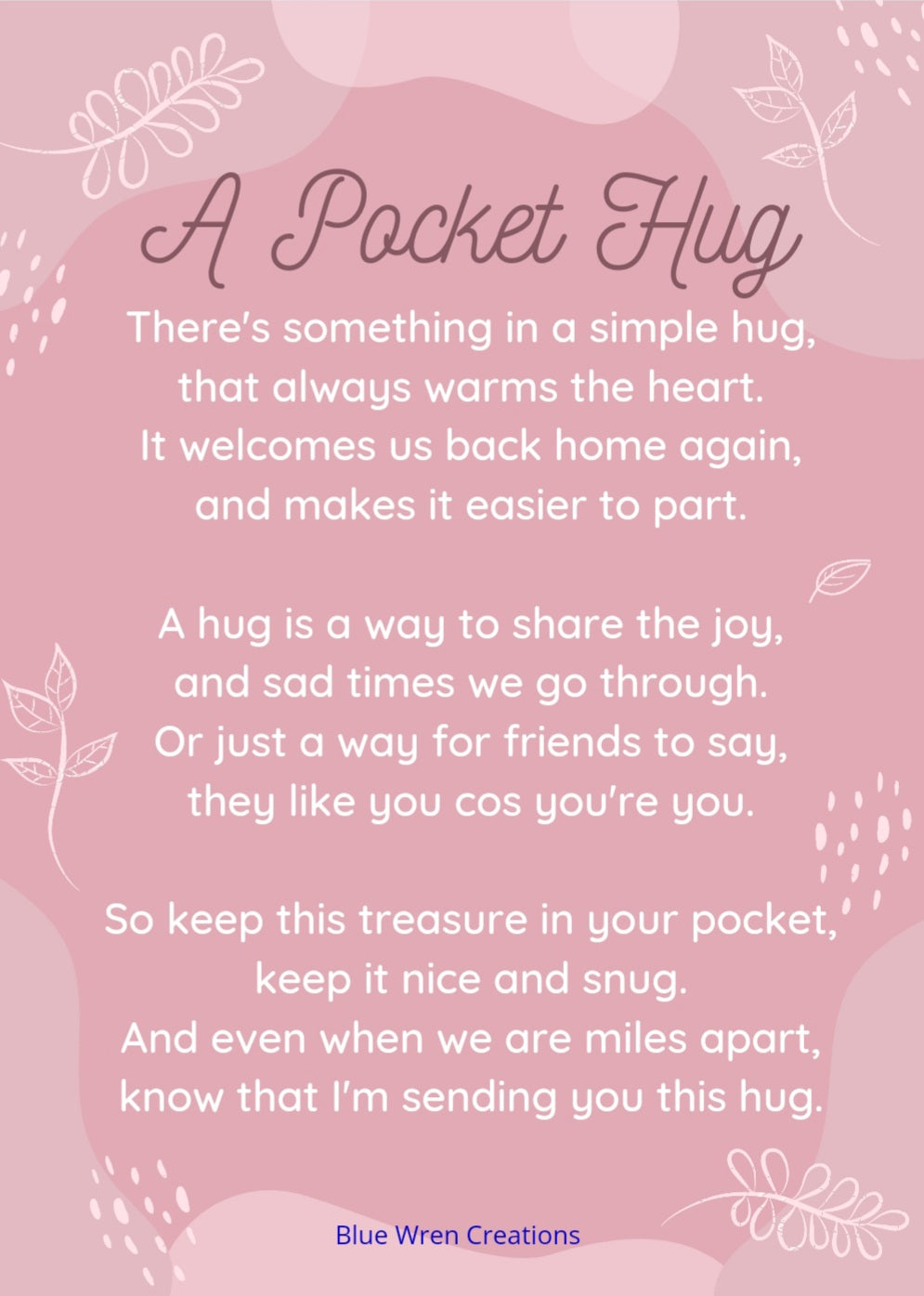 Pocket hug - shimmery flowers