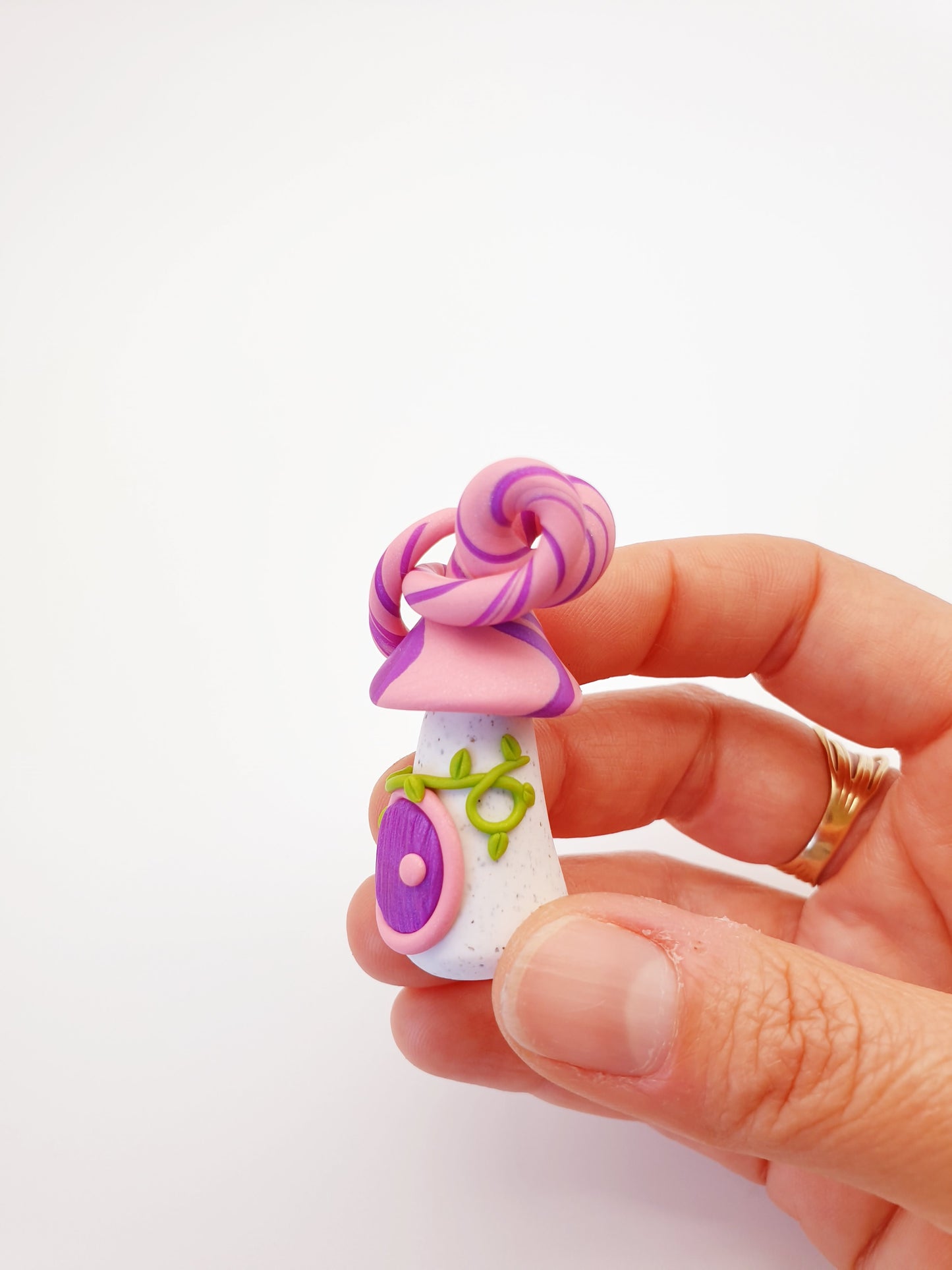 Miniature garden kit - pink & purple swirls